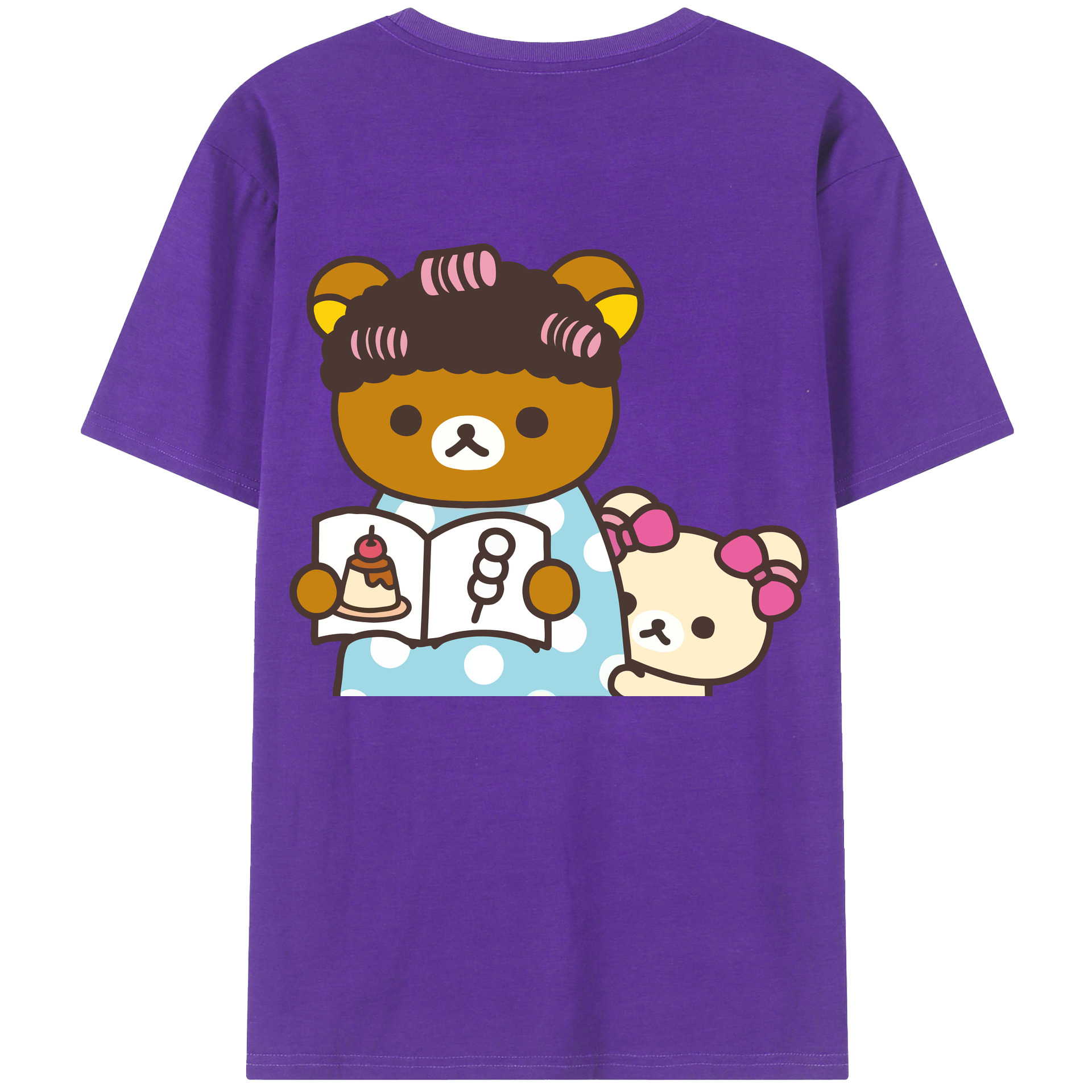 （画像用） リラックマ リラックマ キイロイトリ Rilakkuma Korilakkuma Kiiroitori 綿100％半袖Tシャツ（背面プリント）