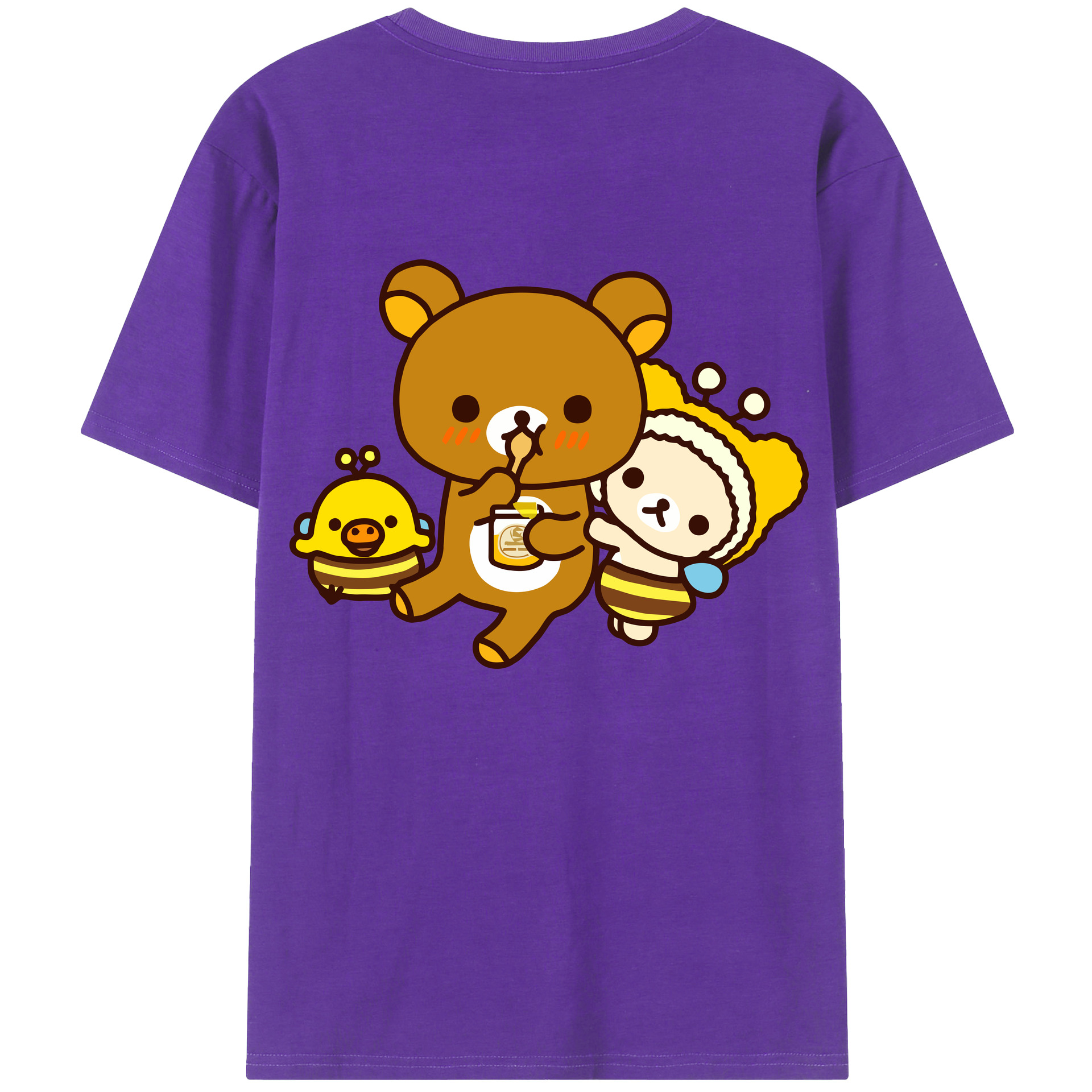 （画像用） リラックマ リラックマ キイロイトリ Rilakkuma Korilakkuma Kiiroitori 綿100％半袖Tシャツ（背面プリント）