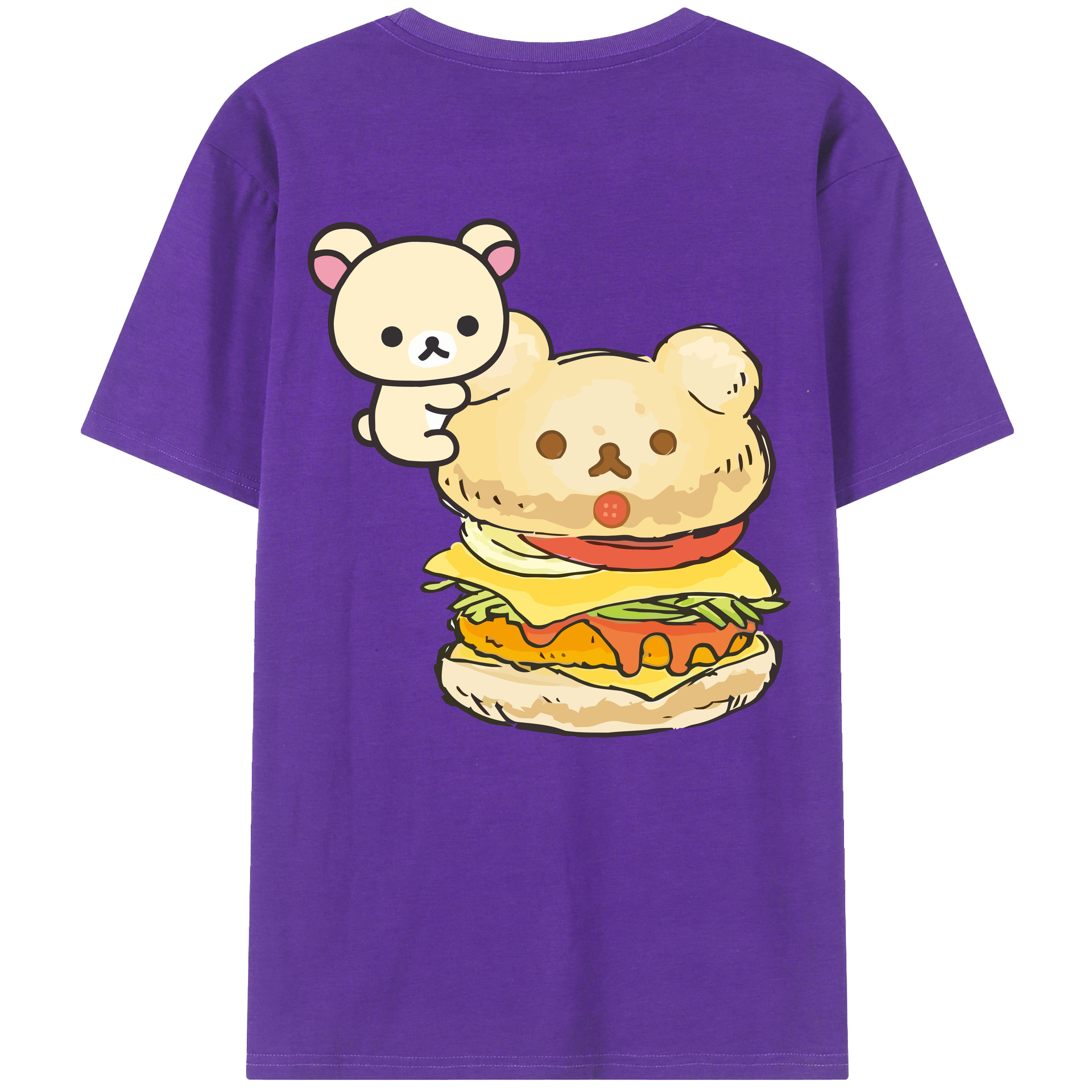 （画像用） リラックマ リラックマ キイロイトリ Rilakkuma Korilakkuma Kiiroitori 綿100％半袖Tシャツ（背面プリント）