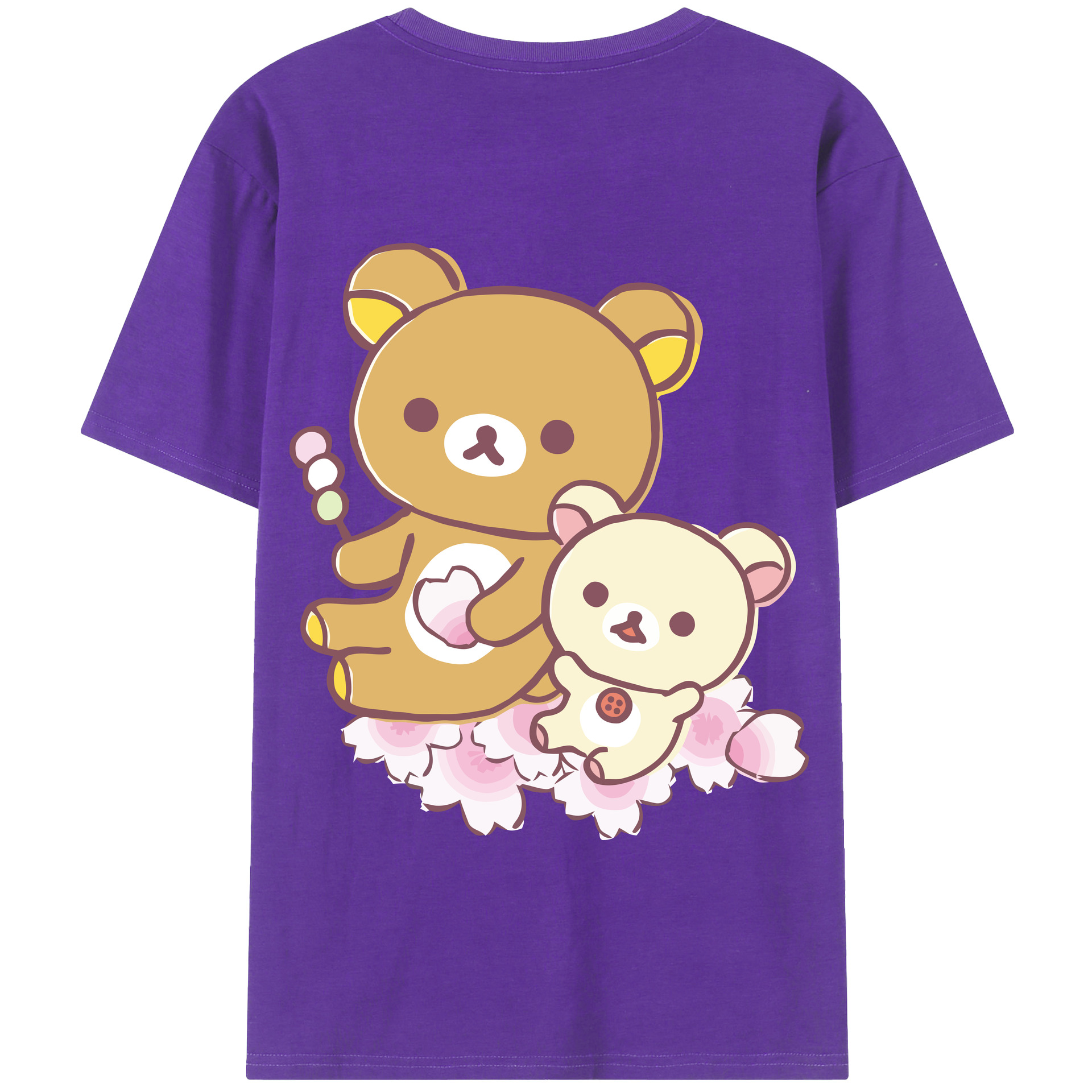 （画像用） リラックマ リラックマ キイロイトリ Rilakkuma Korilakkuma Kiiroitori 綿100％半袖Tシャツ（背面プリント）