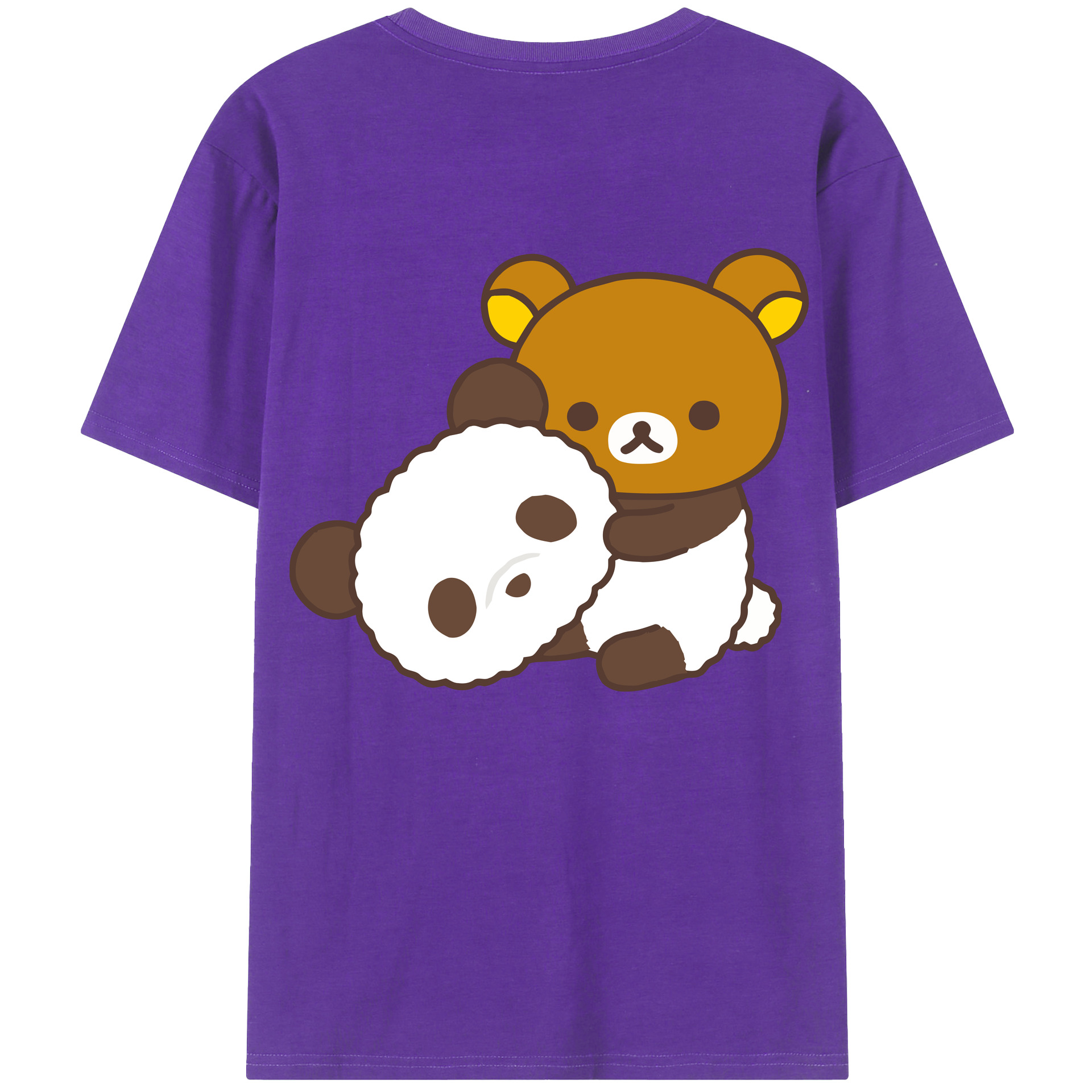 （画像用） リラックマ リラックマ キイロイトリ Rilakkuma Korilakkuma Kiiroitori 綿100％半袖Tシャツ（背面プリント）