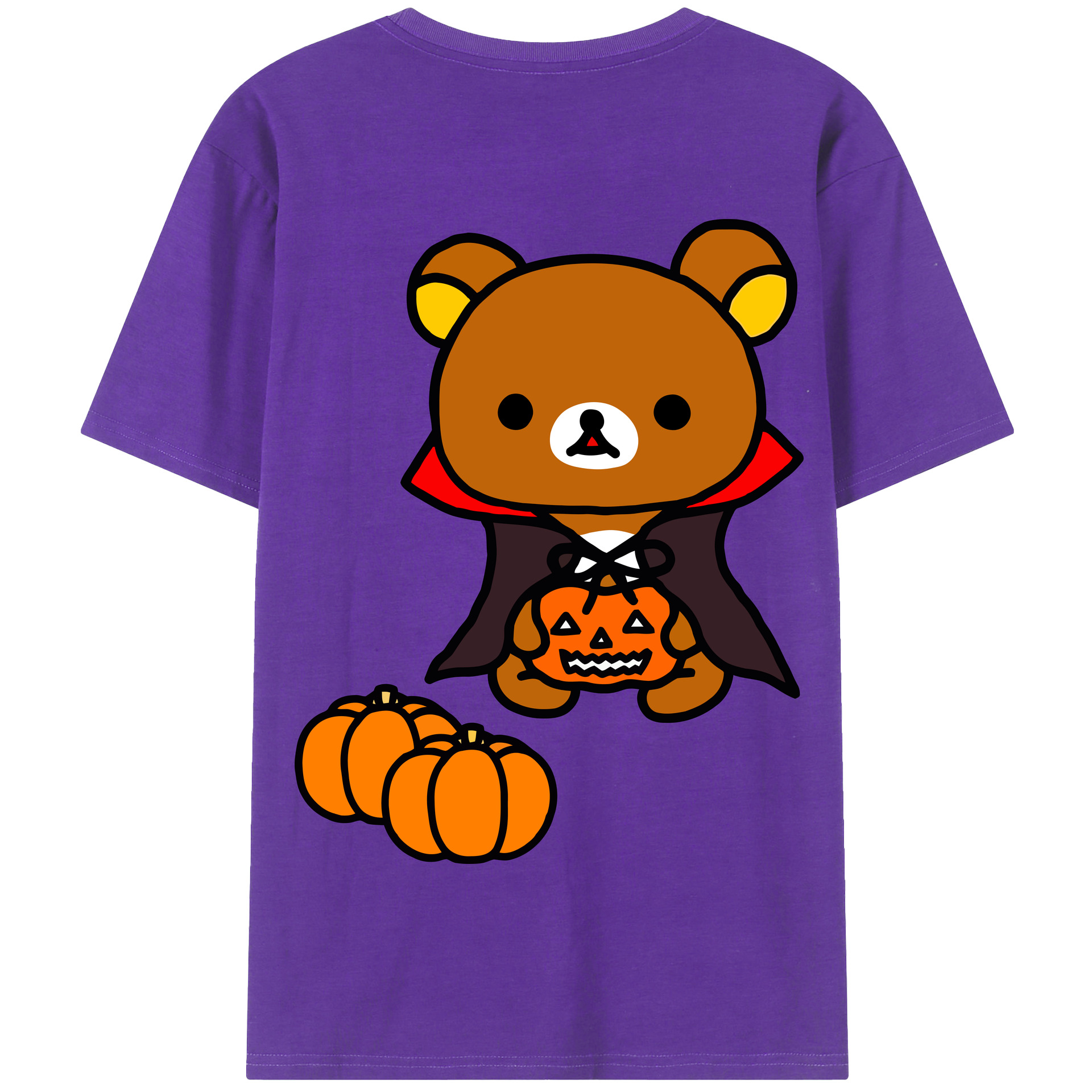 （画像用） リラックマ リラックマ キイロイトリ Rilakkuma Korilakkuma Kiiroitori 綿100％半袖Tシャツ（背面プリント）