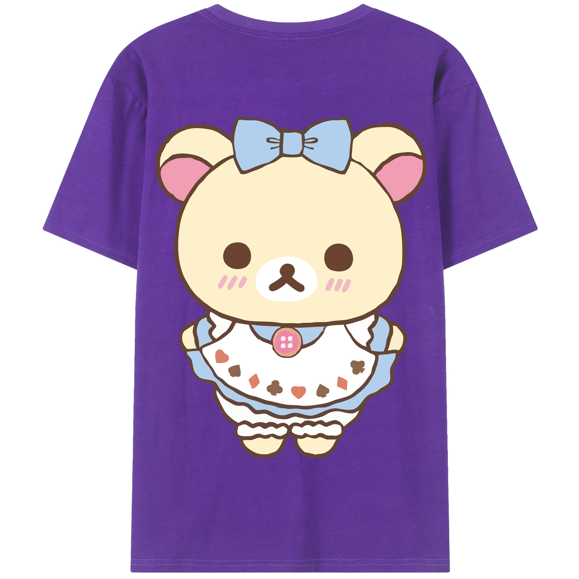 （画像用） リラックマ リラックマ キイロイトリ Rilakkuma Korilakkuma Kiiroitori 綿100％半袖Tシャツ（背面プリント）