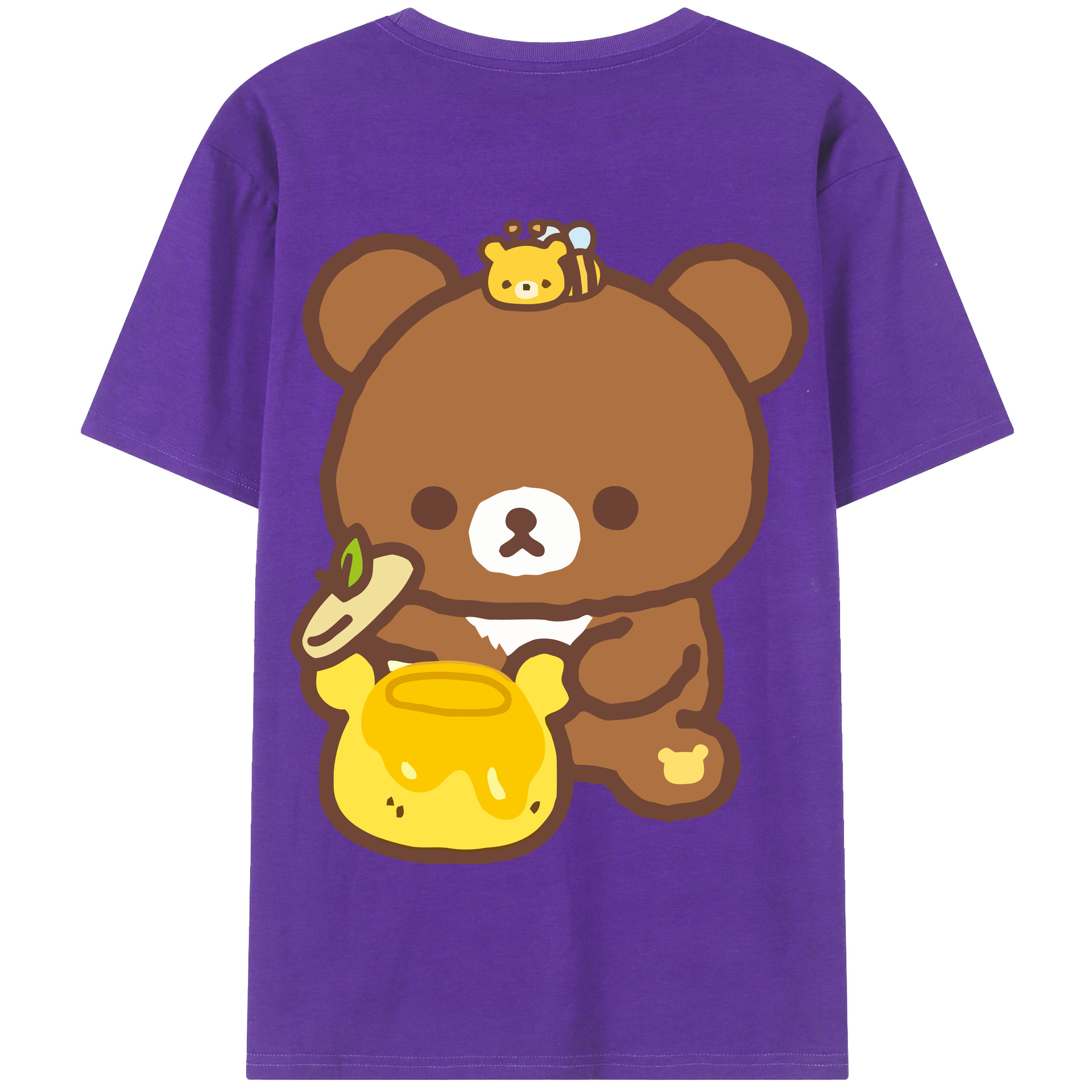 （画像用） リラックマ リラックマ キイロイトリ Rilakkuma Korilakkuma Kiiroitori 綿100％半袖Tシャツ（背面プリント）