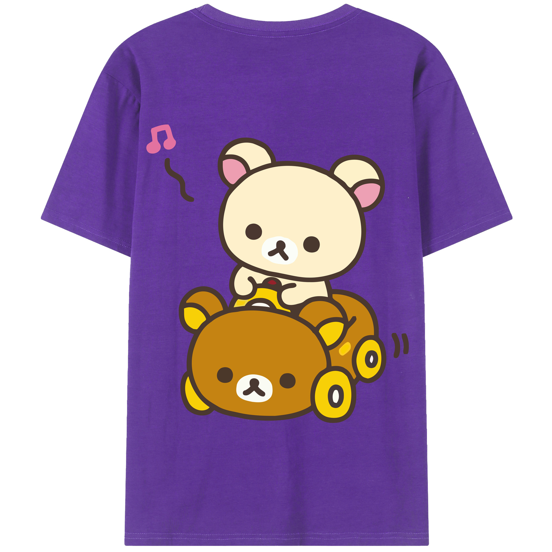 （画像用） リラックマ リラックマ キイロイトリ Rilakkuma Korilakkuma Kiiroitori 綿100％半袖Tシャツ（背面プリント）