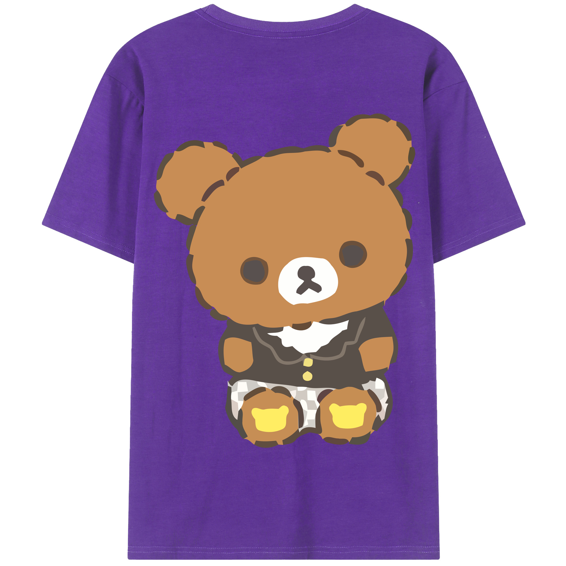 （画像用） リラックマ リラックマ キイロイトリ Rilakkuma Korilakkuma Kiiroitori 綿100％半袖Tシャツ（背面プリント）