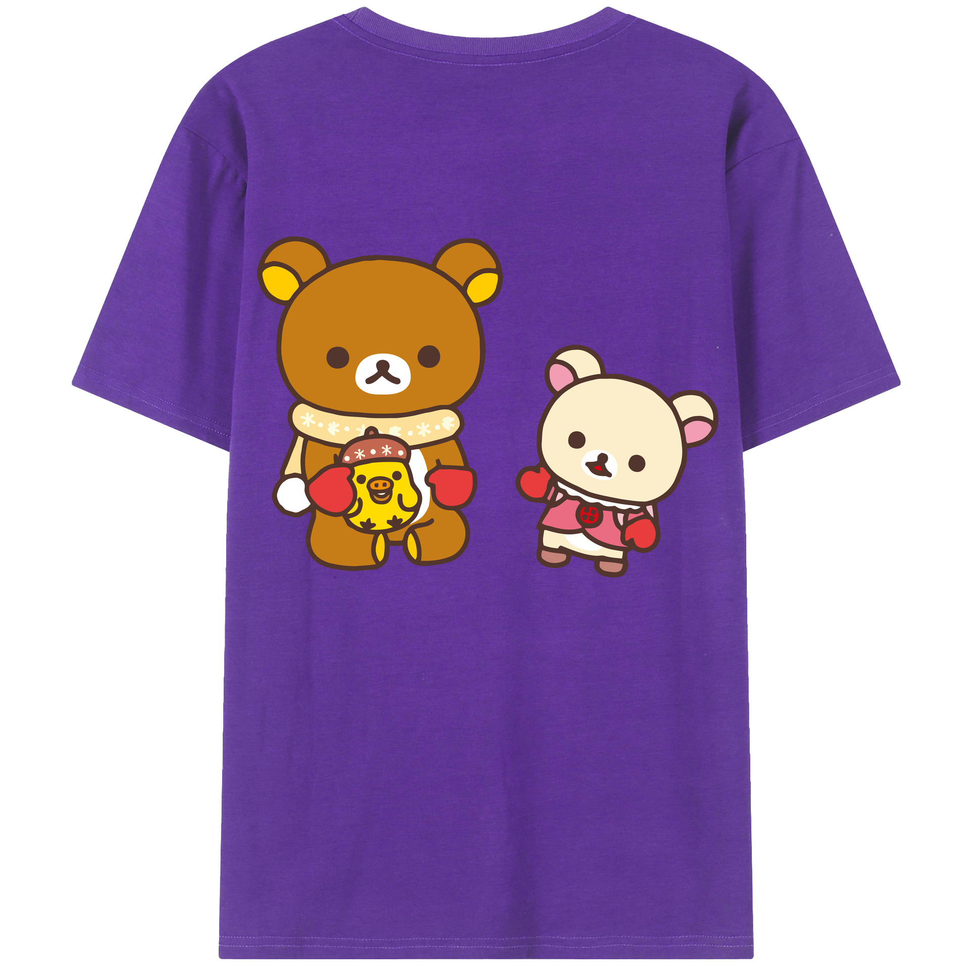 （画像用） リラックマ リラックマ キイロイトリ Rilakkuma Korilakkuma Kiiroitori 綿100％半袖Tシャツ（背面プリント）