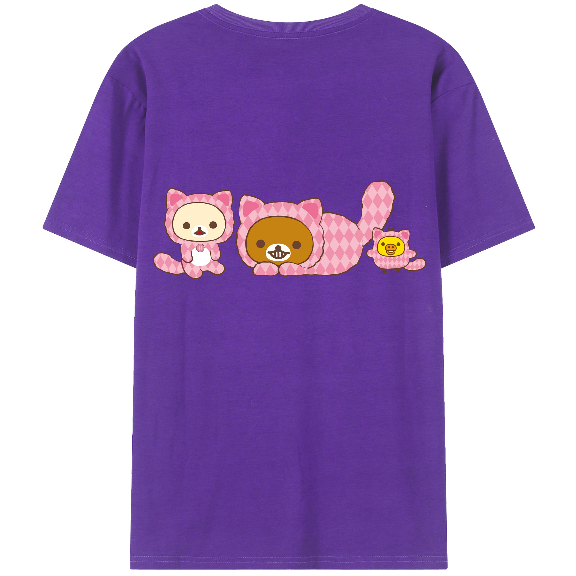 （画像用） リラックマ リラックマ キイロイトリ Rilakkuma Korilakkuma Kiiroitori 綿100％半袖Tシャツ（背面プリント）