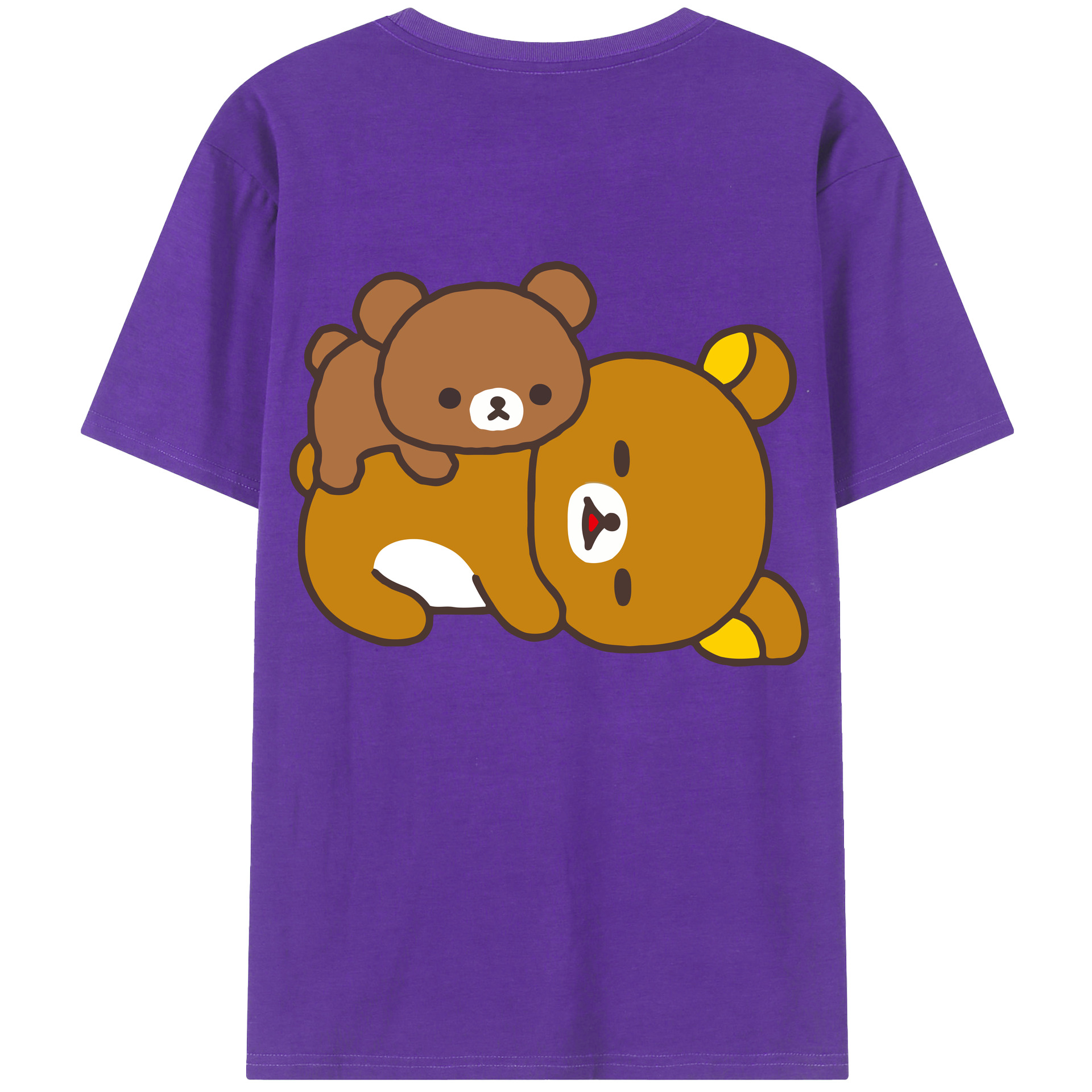（画像用） リラックマ リラックマ キイロイトリ Rilakkuma Korilakkuma Kiiroitori 綿100％半袖Tシャツ（背面プリント）