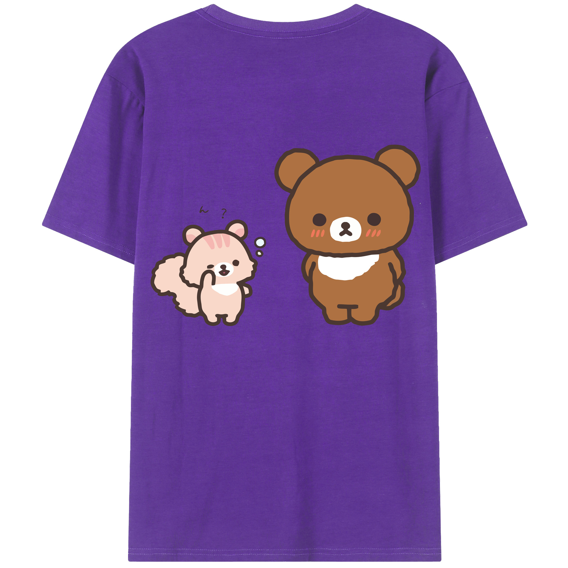 （画像用） リラックマ リラックマ キイロイトリ Rilakkuma Korilakkuma Kiiroitori 綿100％半袖Tシャツ（背面プリント）