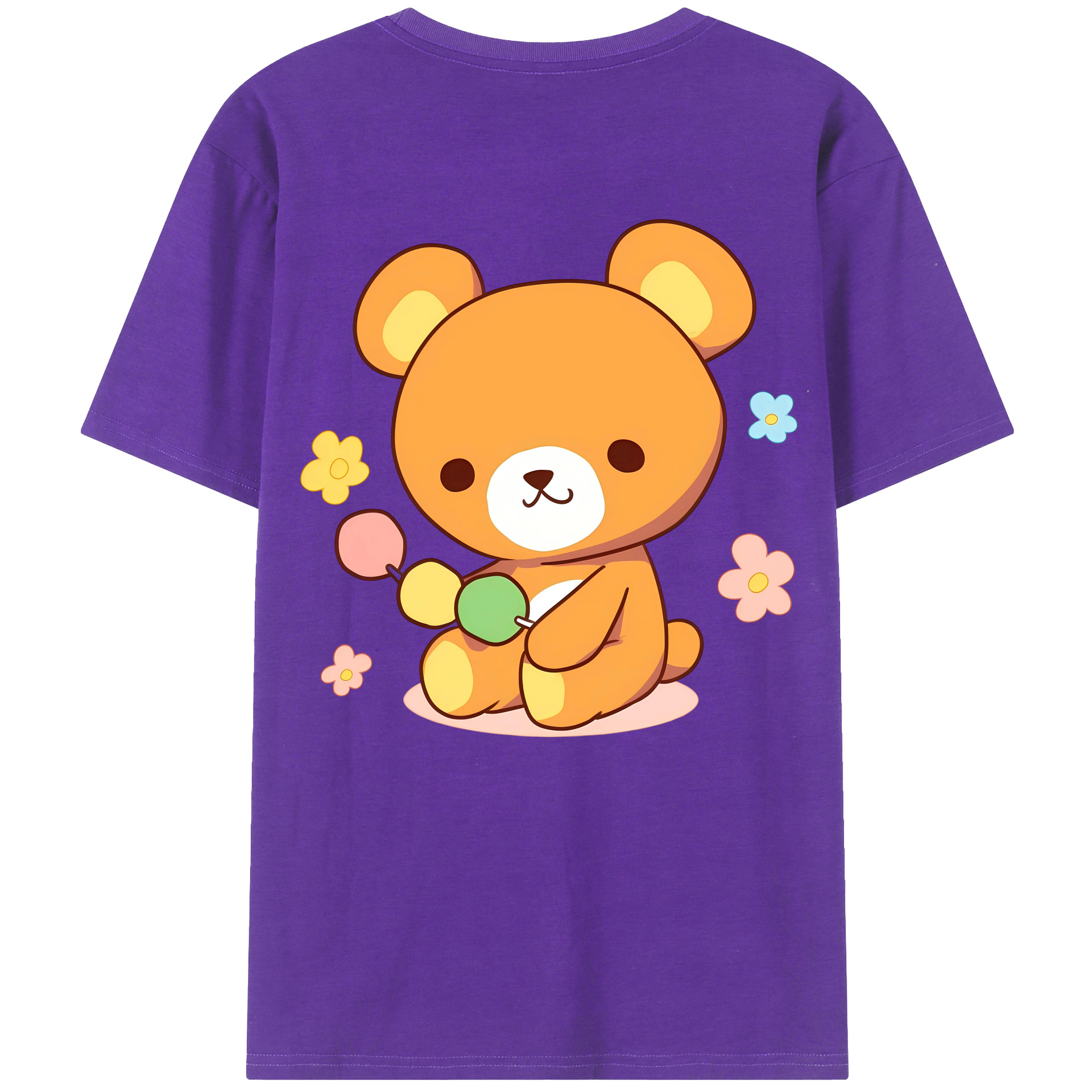 （画像用） リラックマ リラックマ キイロイトリ Rilakkuma Korilakkuma Kiiroitori 綿100％半袖Tシャツ（背面プリント）