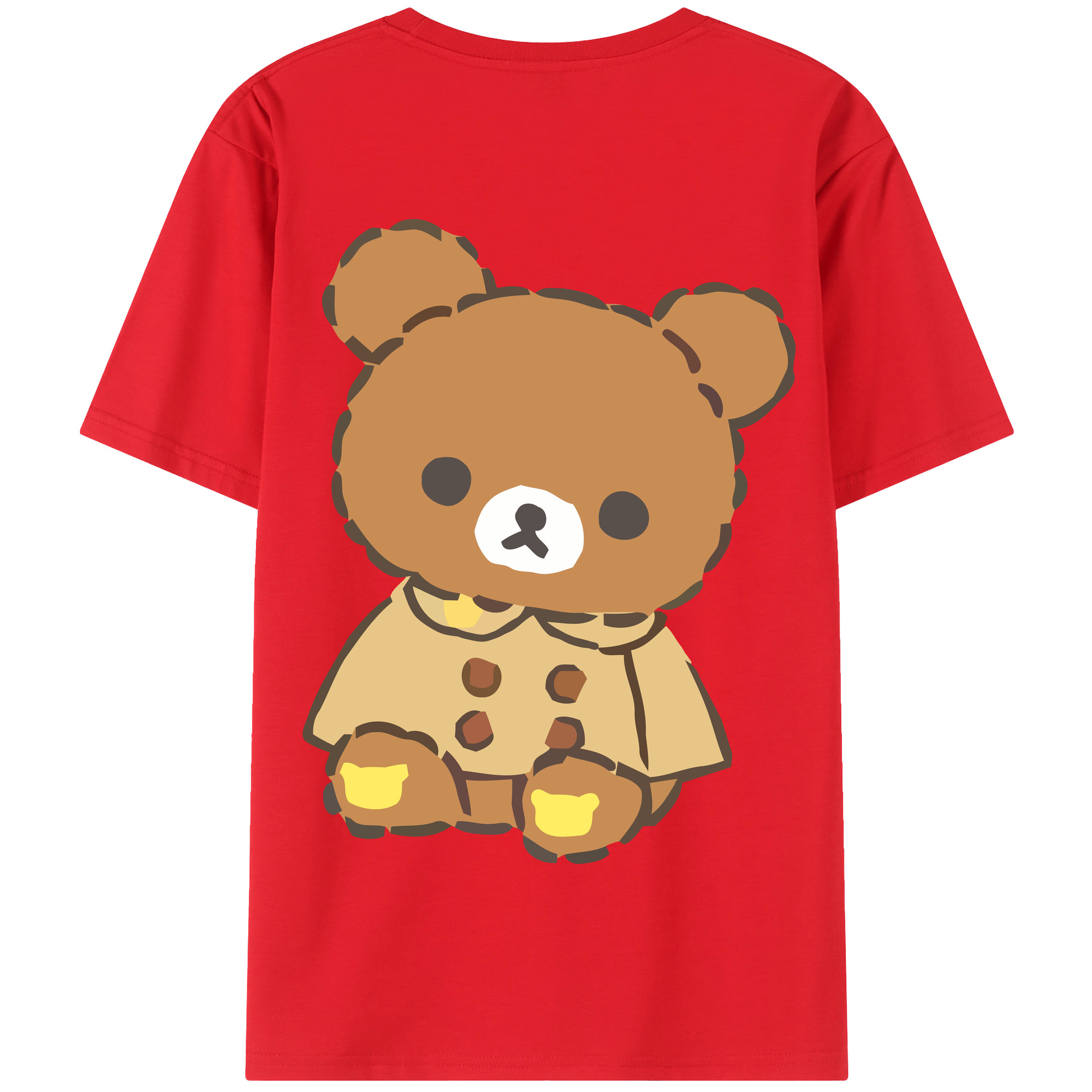 （画像用） リラックマ リラックマ キイロイトリ Rilakkuma Korilakkuma Kiiroitori 綿100％半袖Tシャツ（背面プリント）