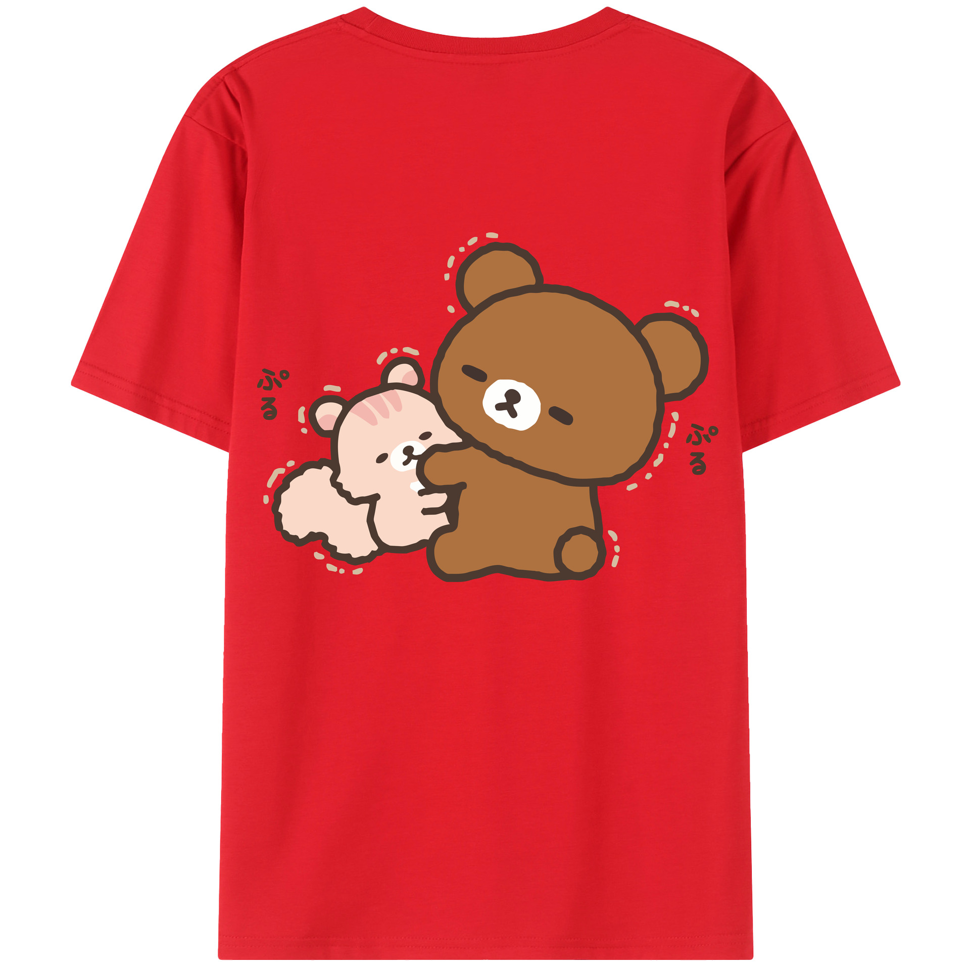 （画像用） リラックマ リラックマ キイロイトリ Rilakkuma Korilakkuma Kiiroitori 綿100％半袖Tシャツ（背面プリント）