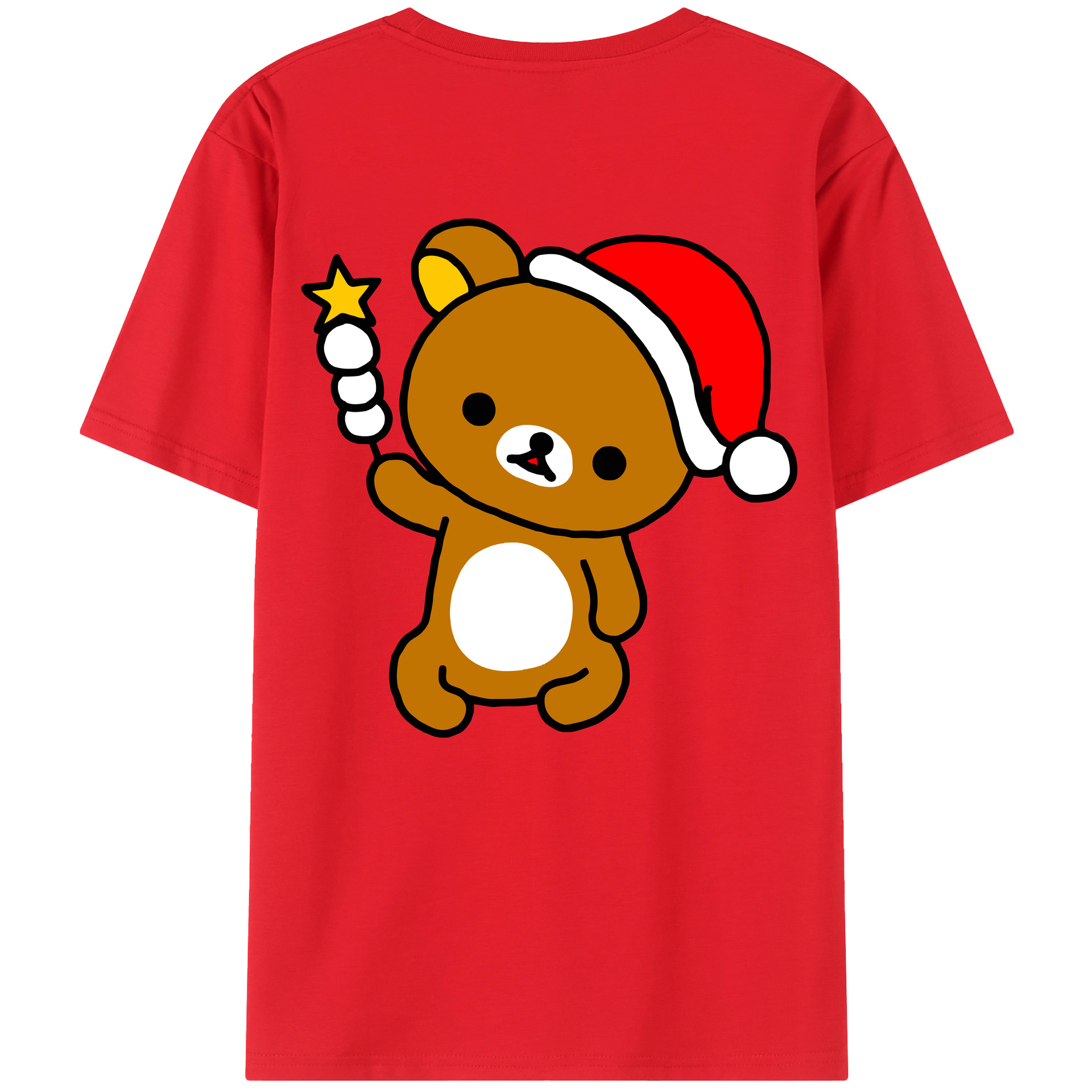（画像用） リラックマ リラックマ キイロイトリ Rilakkuma Korilakkuma Kiiroitori 綿100％半袖Tシャツ（背面プリント）