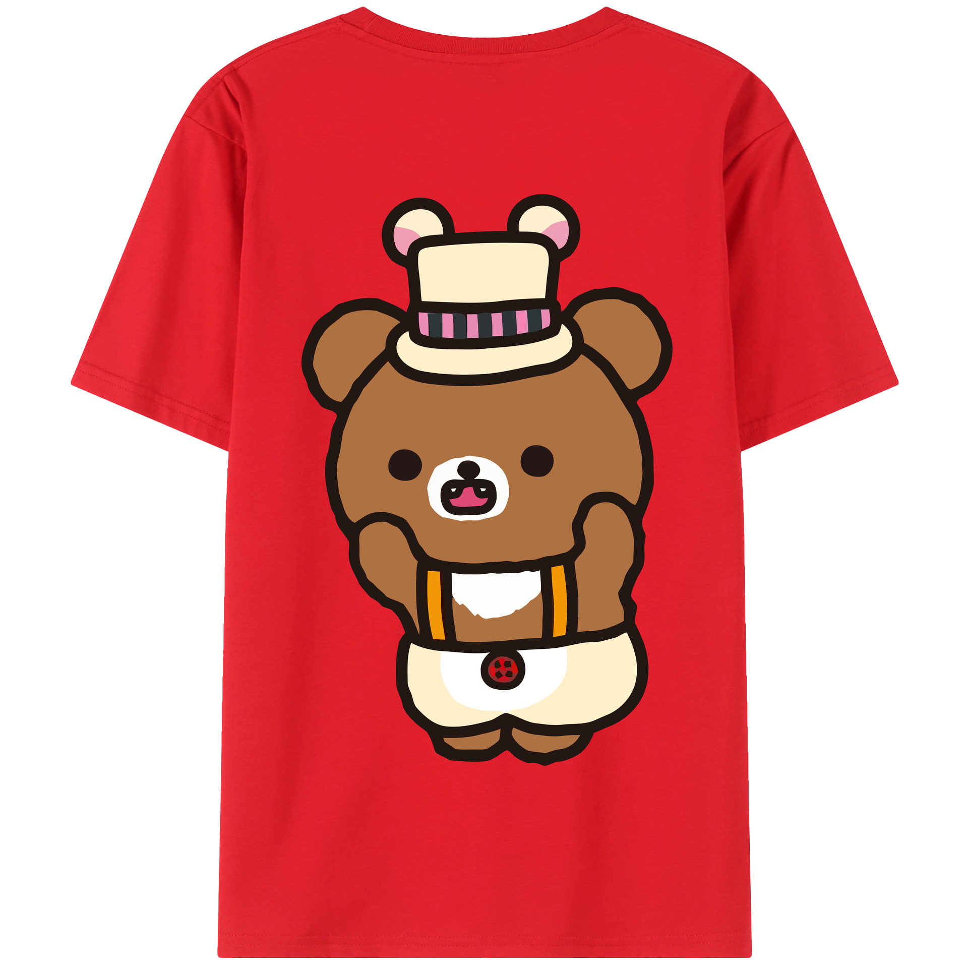 （画像用） リラックマ リラックマ キイロイトリ Rilakkuma Korilakkuma Kiiroitori 綿100％半袖Tシャツ（背面プリント）