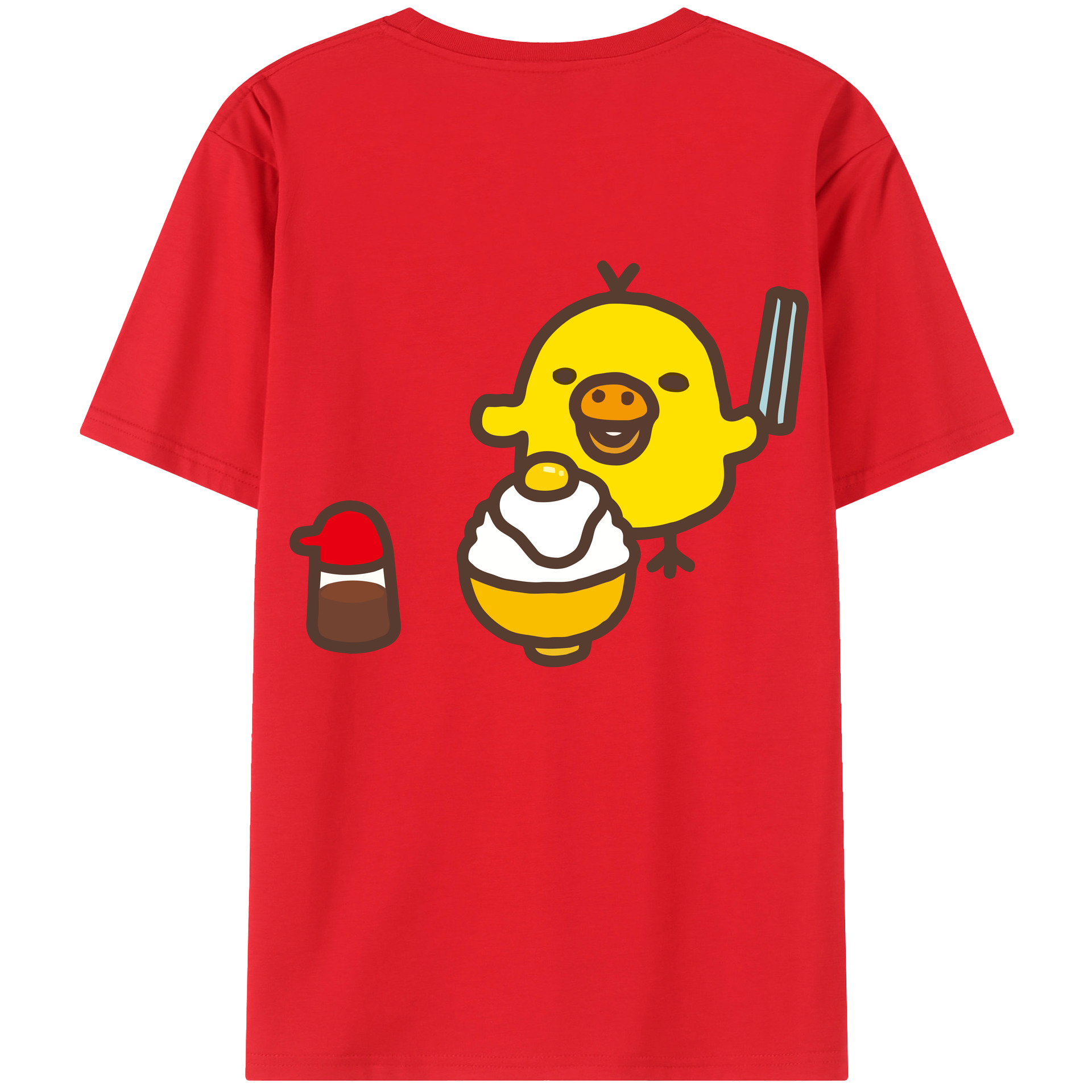 （画像用） リラックマ リラックマ キイロイトリ Rilakkuma Korilakkuma Kiiroitori 綿100％半袖Tシャツ（背面プリント）