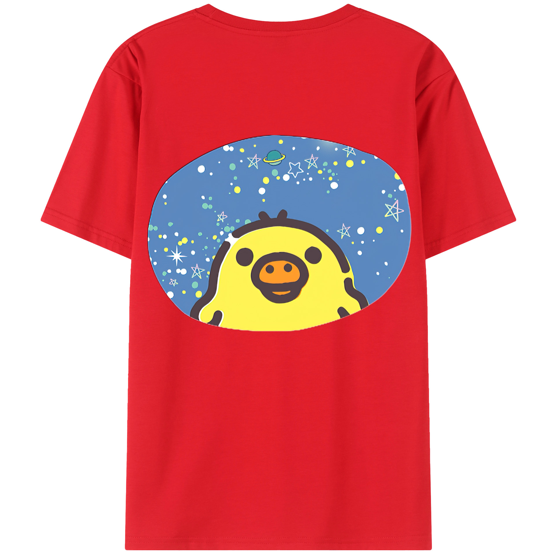 （画像用） リラックマ リラックマ キイロイトリ Rilakkuma Korilakkuma Kiiroitori 綿100％半袖Tシャツ（背面プリント）