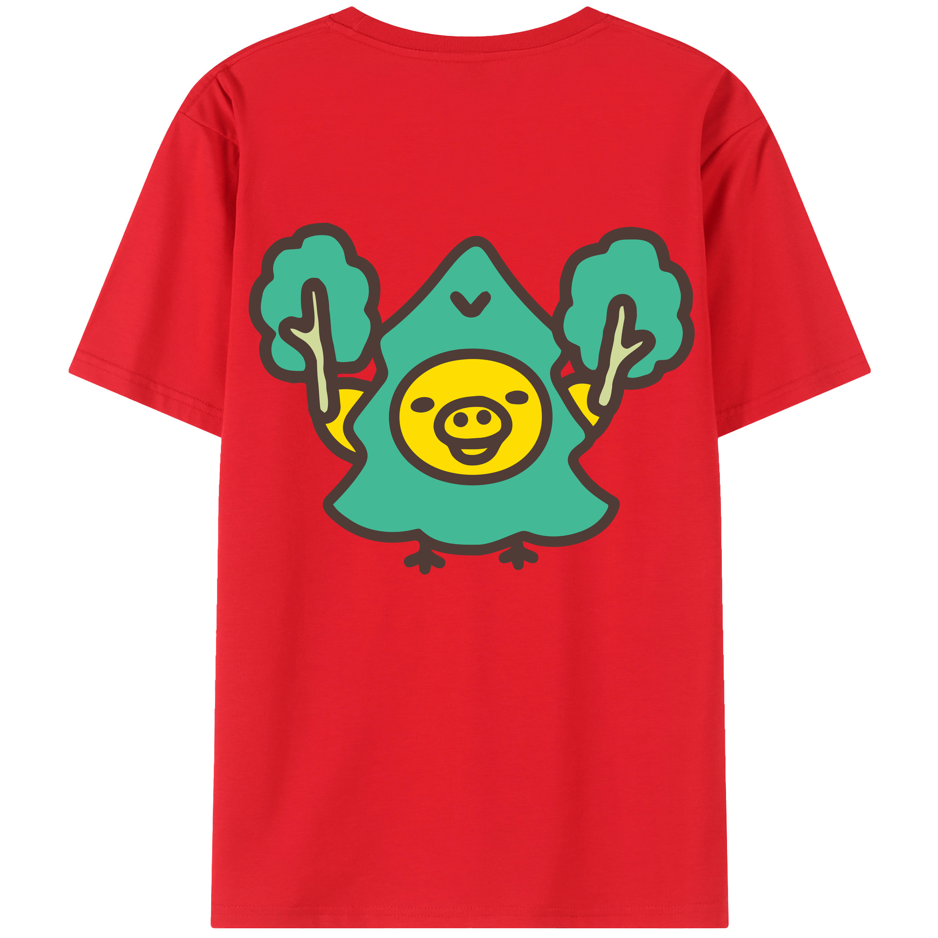 （画像用） リラックマ リラックマ キイロイトリ Rilakkuma Korilakkuma Kiiroitori 綿100％半袖Tシャツ（背面プリント）