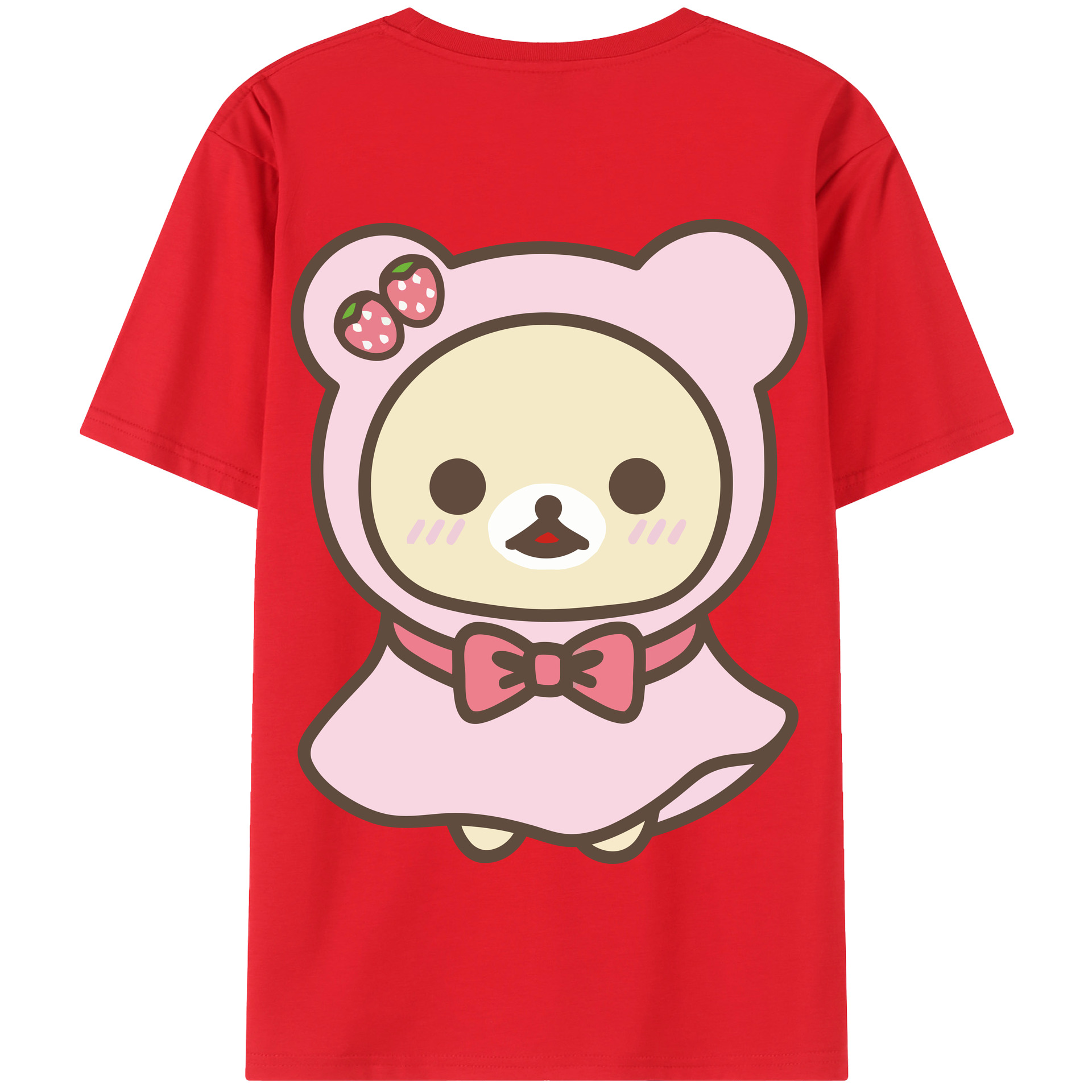 （画像用） リラックマ リラックマ キイロイトリ Rilakkuma Korilakkuma Kiiroitori 綿100％半袖Tシャツ（背面プリント）