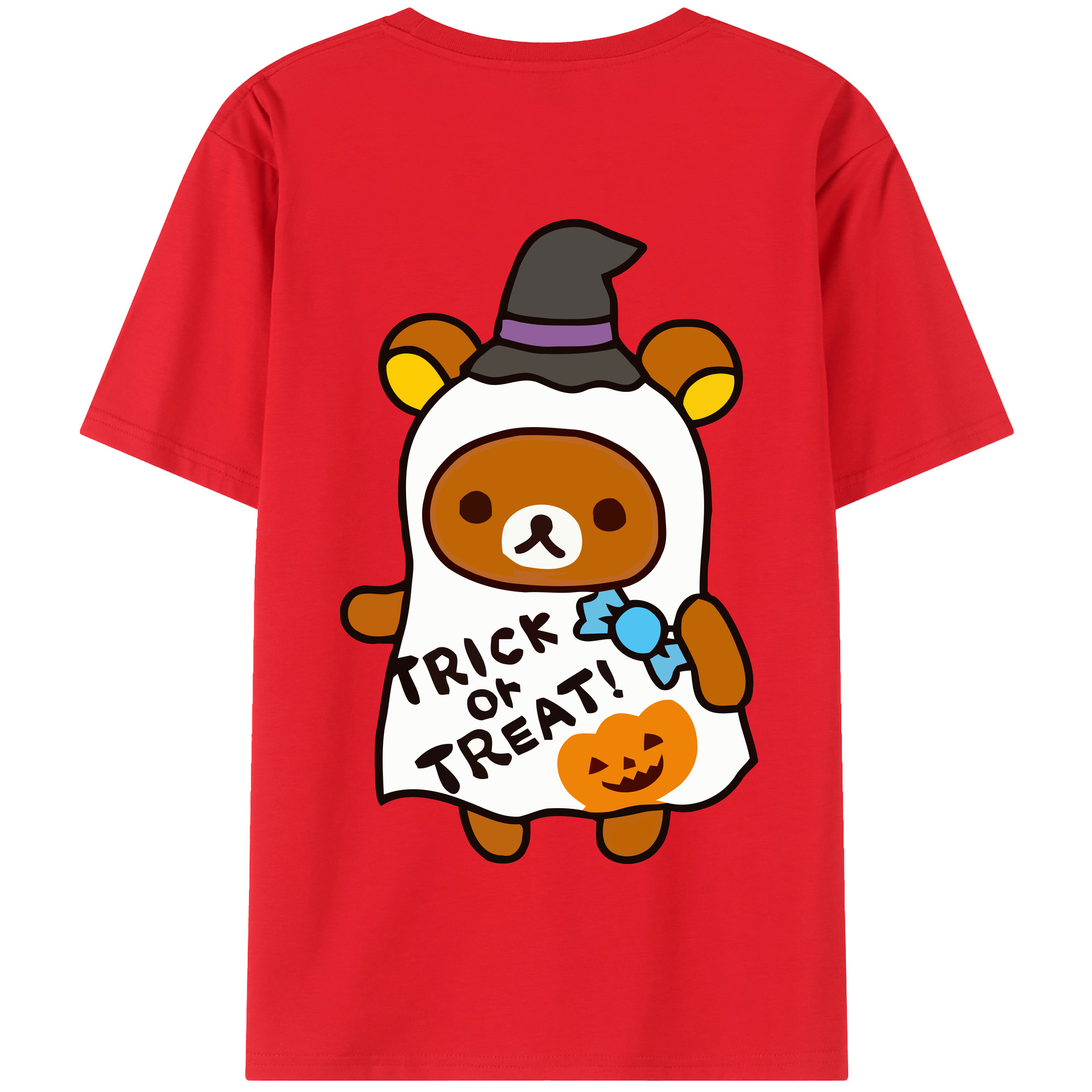 （画像用） リラックマ リラックマ キイロイトリ Rilakkuma Korilakkuma Kiiroitori 綿100％半袖Tシャツ（背面プリント）