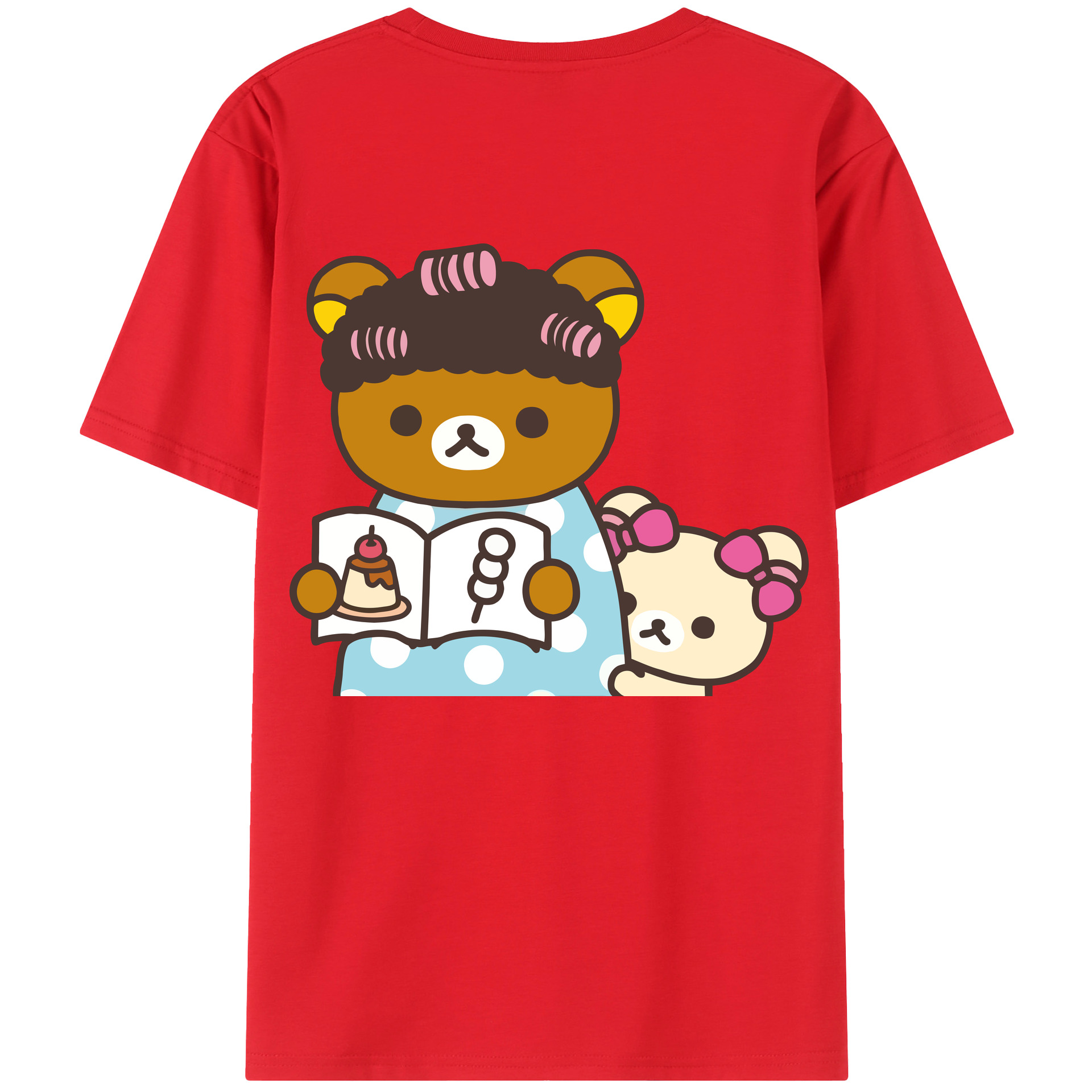 （画像用） リラックマ リラックマ キイロイトリ Rilakkuma Korilakkuma Kiiroitori 綿100％半袖Tシャツ（背面プリント）