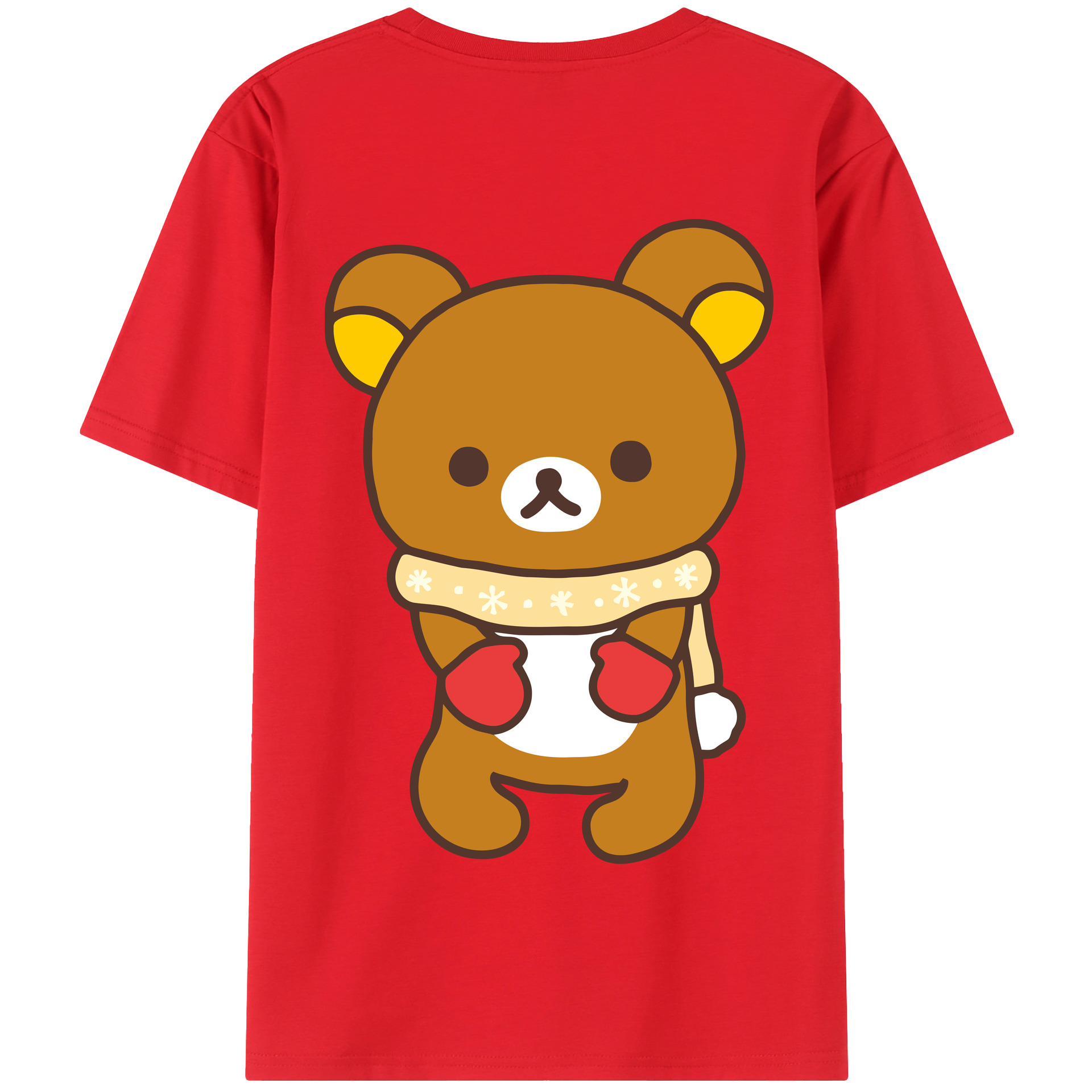 （画像用） リラックマ リラックマ キイロイトリ Rilakkuma Korilakkuma Kiiroitori 綿100％半袖Tシャツ（背面プリント）