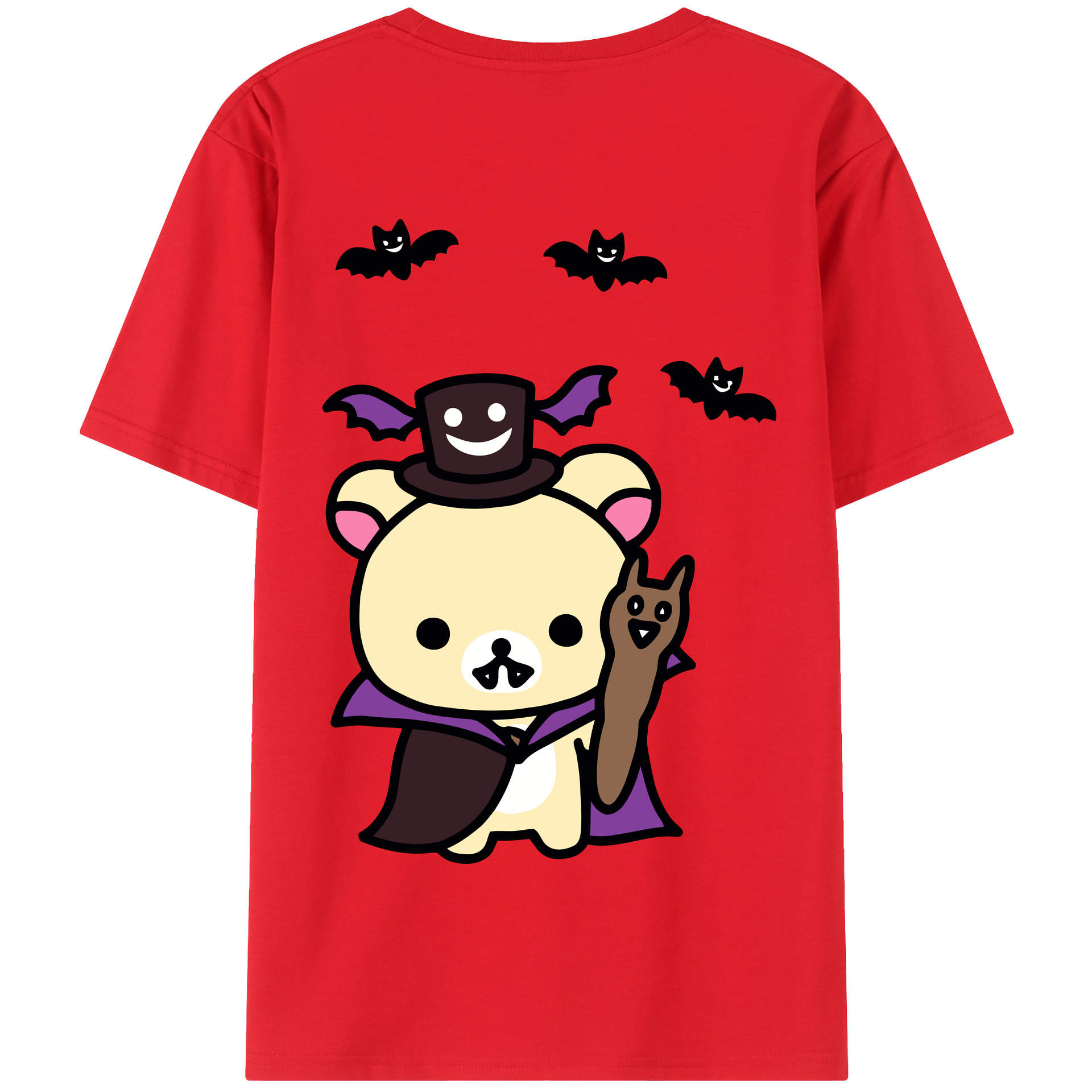 （画像用） リラックマ リラックマ キイロイトリ Rilakkuma Korilakkuma Kiiroitori 綿100％半袖Tシャツ（背面プリント）