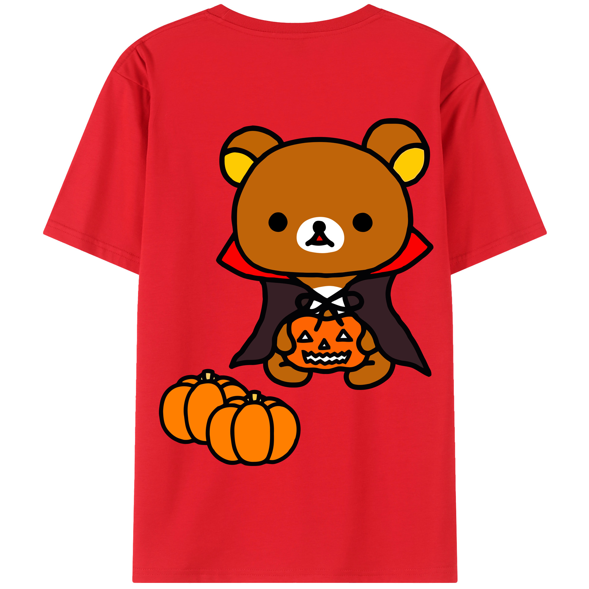 （画像用） リラックマ リラックマ キイロイトリ Rilakkuma Korilakkuma Kiiroitori 綿100％半袖Tシャツ（背面プリント）