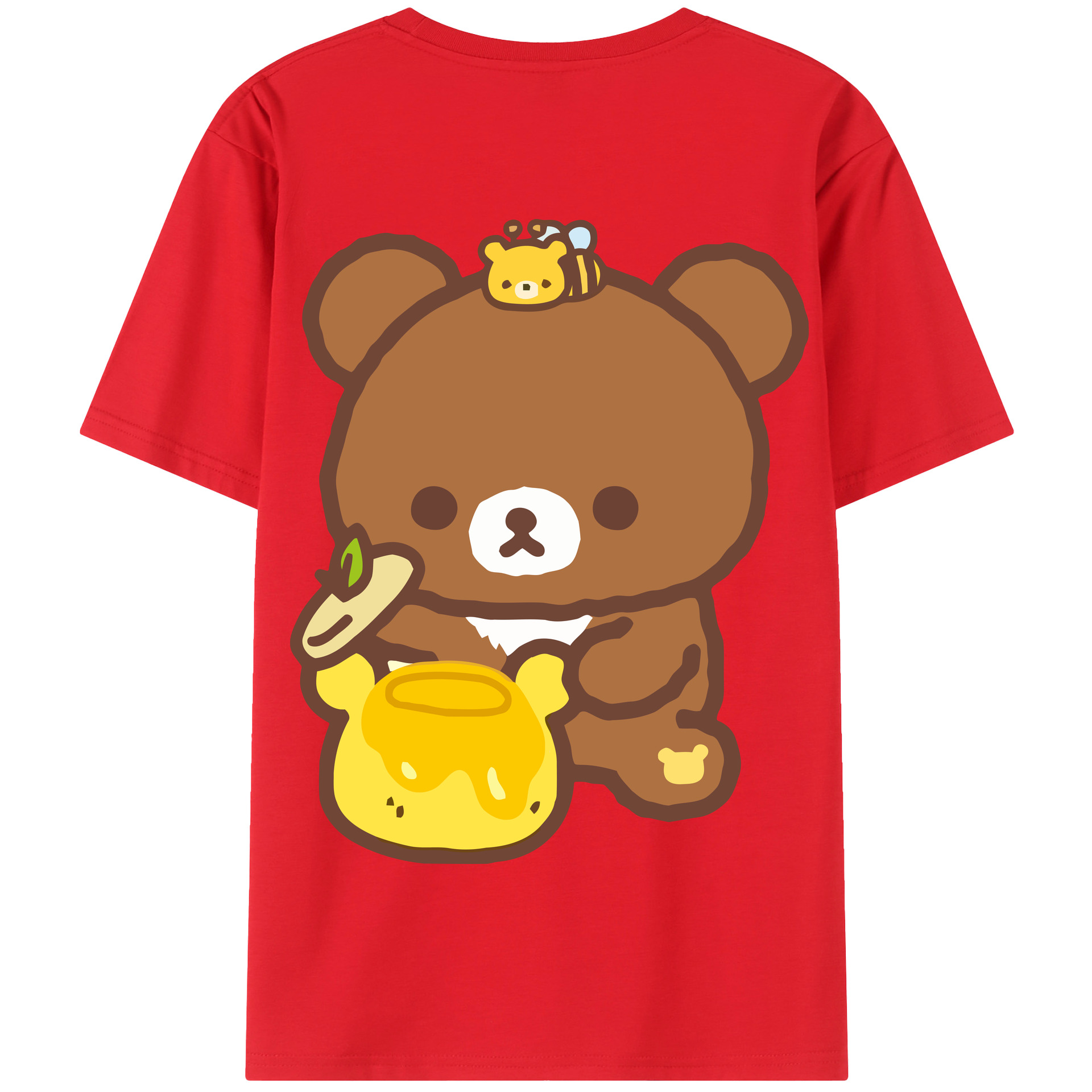 （画像用） リラックマ リラックマ キイロイトリ Rilakkuma Korilakkuma Kiiroitori 綿100％半袖Tシャツ（背面プリント）