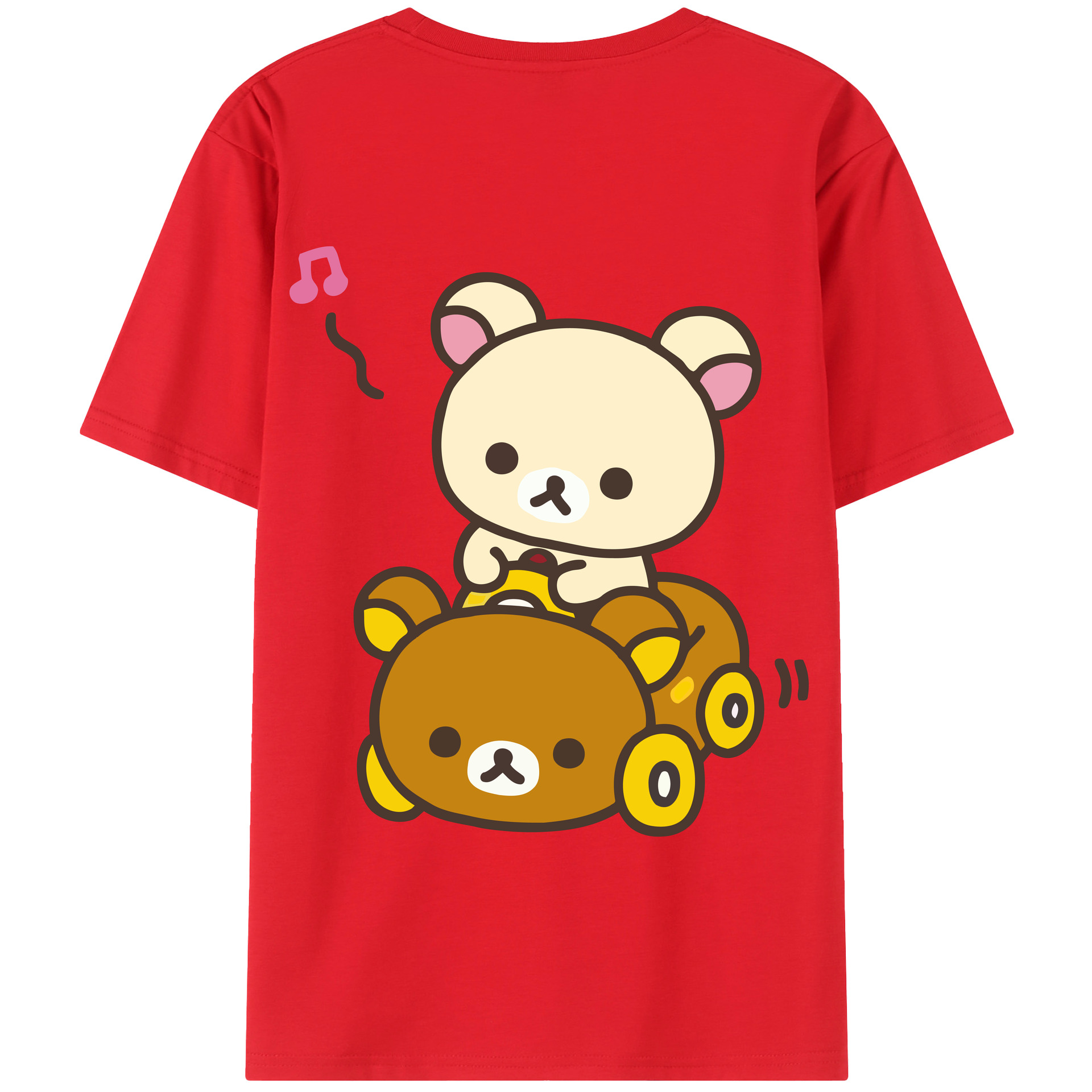 （画像用） リラックマ リラックマ キイロイトリ Rilakkuma Korilakkuma Kiiroitori 綿100％半袖Tシャツ（背面プリント）