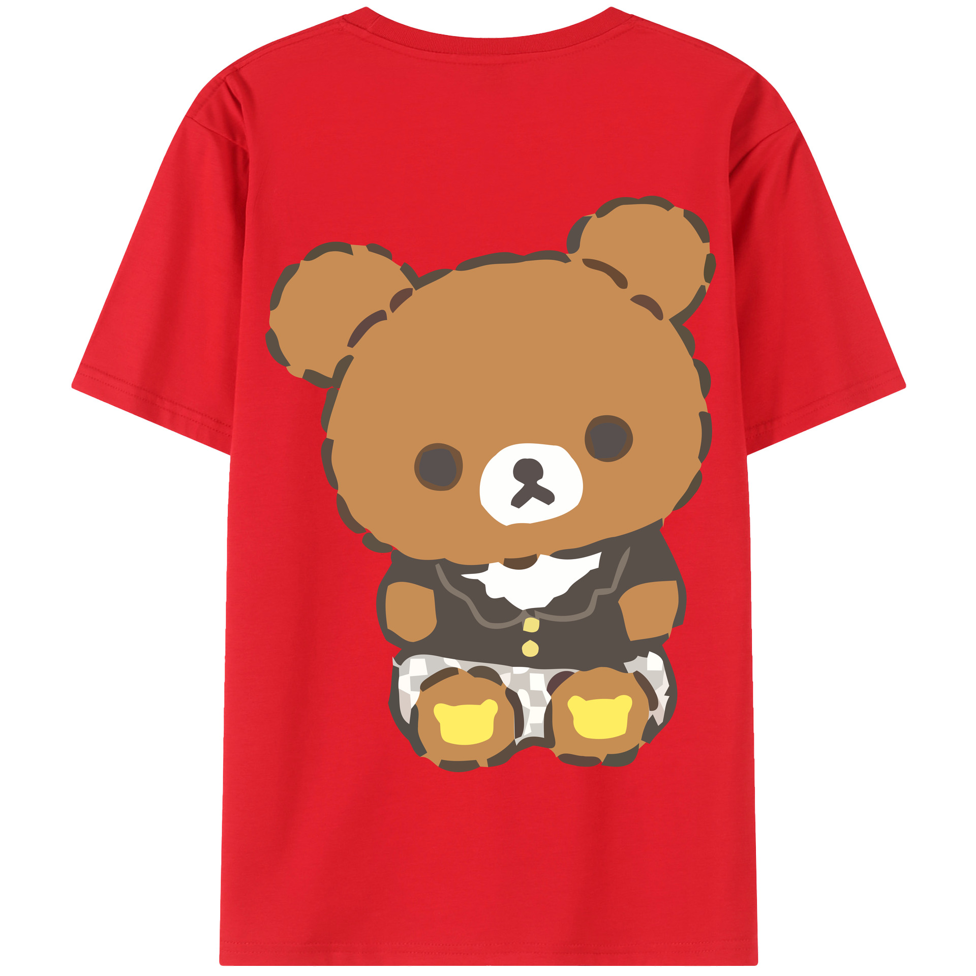 （画像用） リラックマ リラックマ キイロイトリ Rilakkuma Korilakkuma Kiiroitori 綿100％半袖Tシャツ（背面プリント）