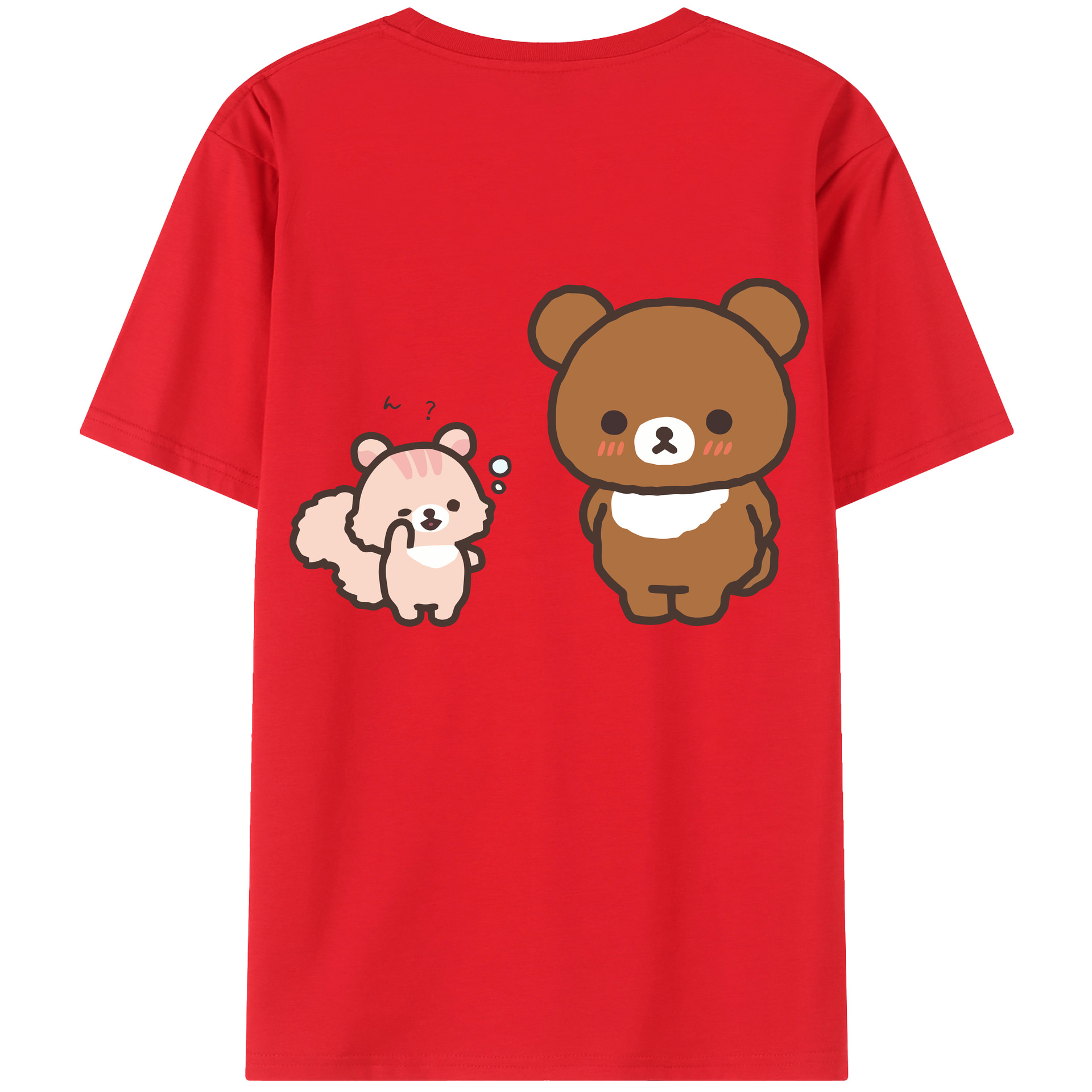 （画像用） リラックマ リラックマ キイロイトリ Rilakkuma Korilakkuma Kiiroitori 綿100％半袖Tシャツ（背面プリント）