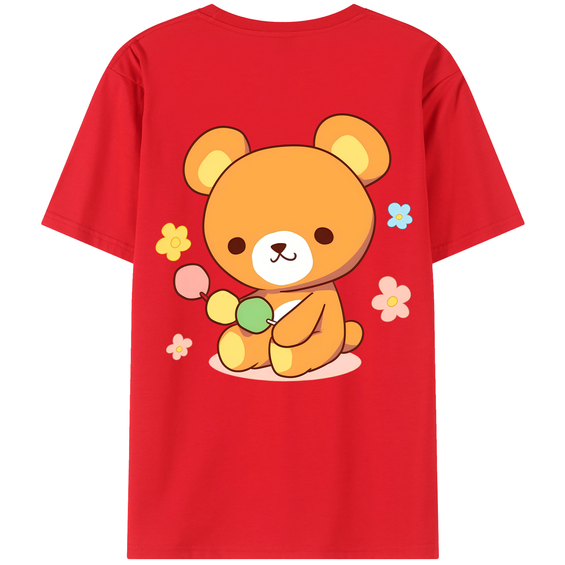 （画像用） リラックマ リラックマ キイロイトリ Rilakkuma Korilakkuma Kiiroitori 綿100％半袖Tシャツ（背面プリント）