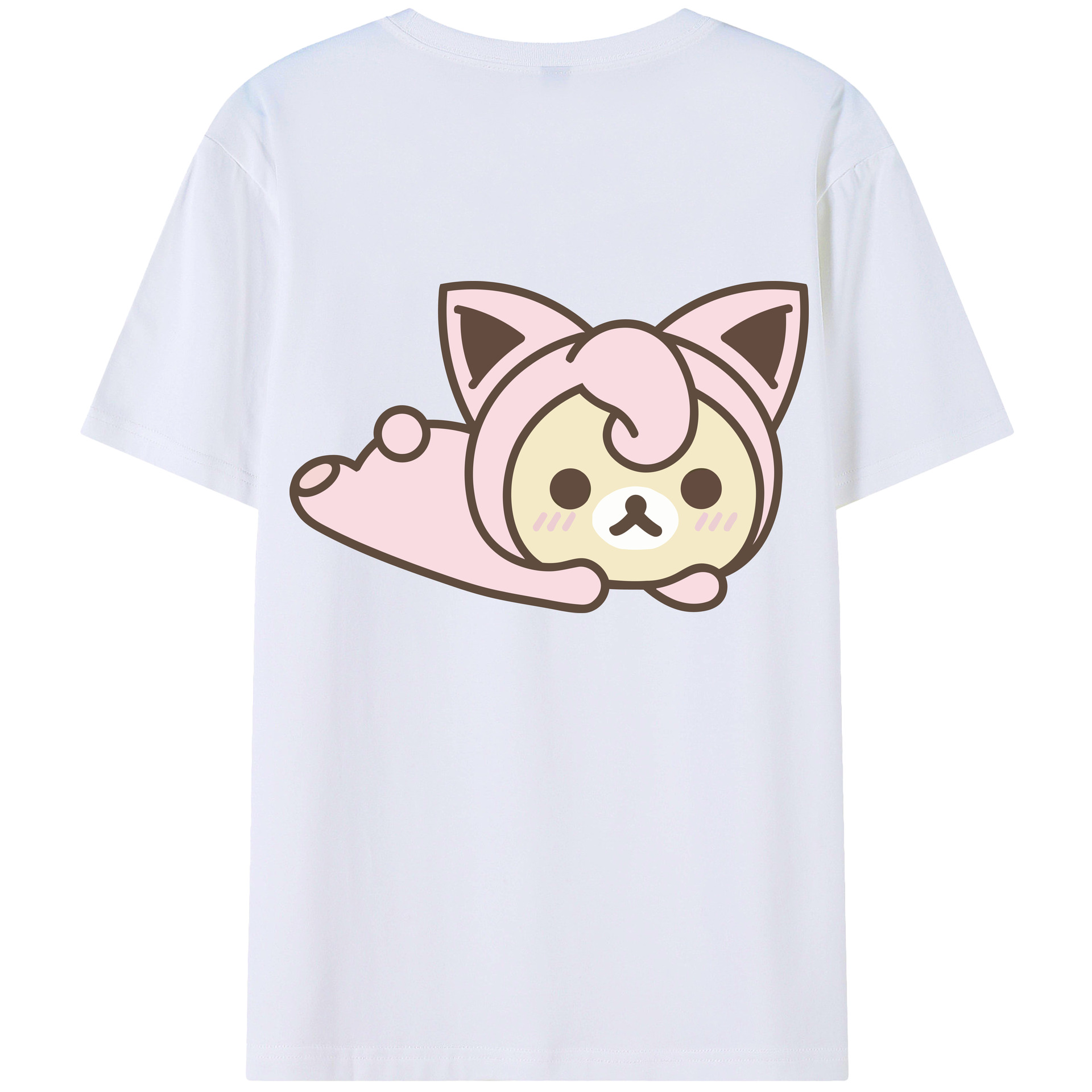 （画像用） リラックマ リラックマ キイロイトリ Rilakkuma Korilakkuma Kiiroitori 綿100％半袖Tシャツ（背面プリント）