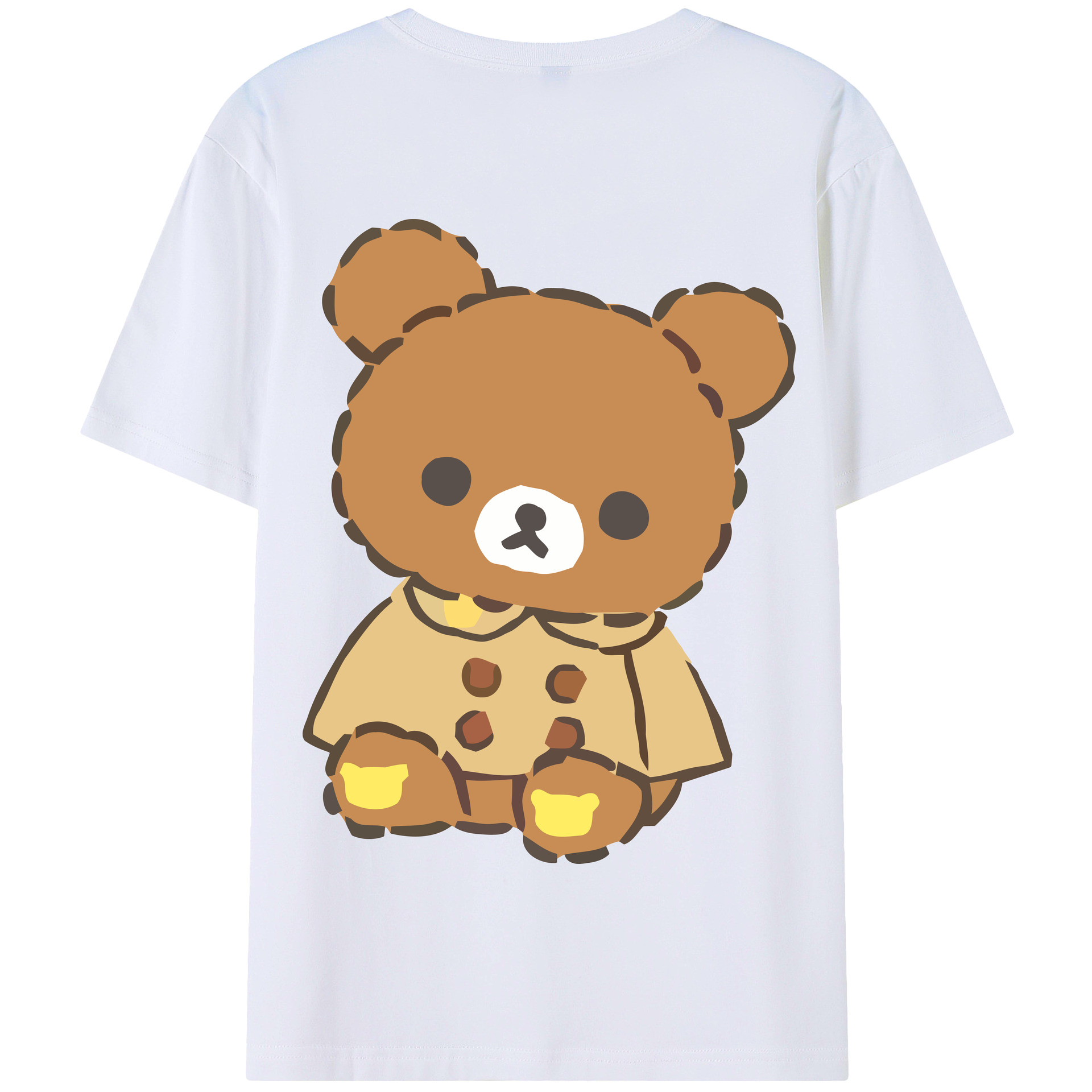 （画像用） リラックマ リラックマ キイロイトリ Rilakkuma Korilakkuma Kiiroitori 綿100％半袖Tシャツ（背面プリント）