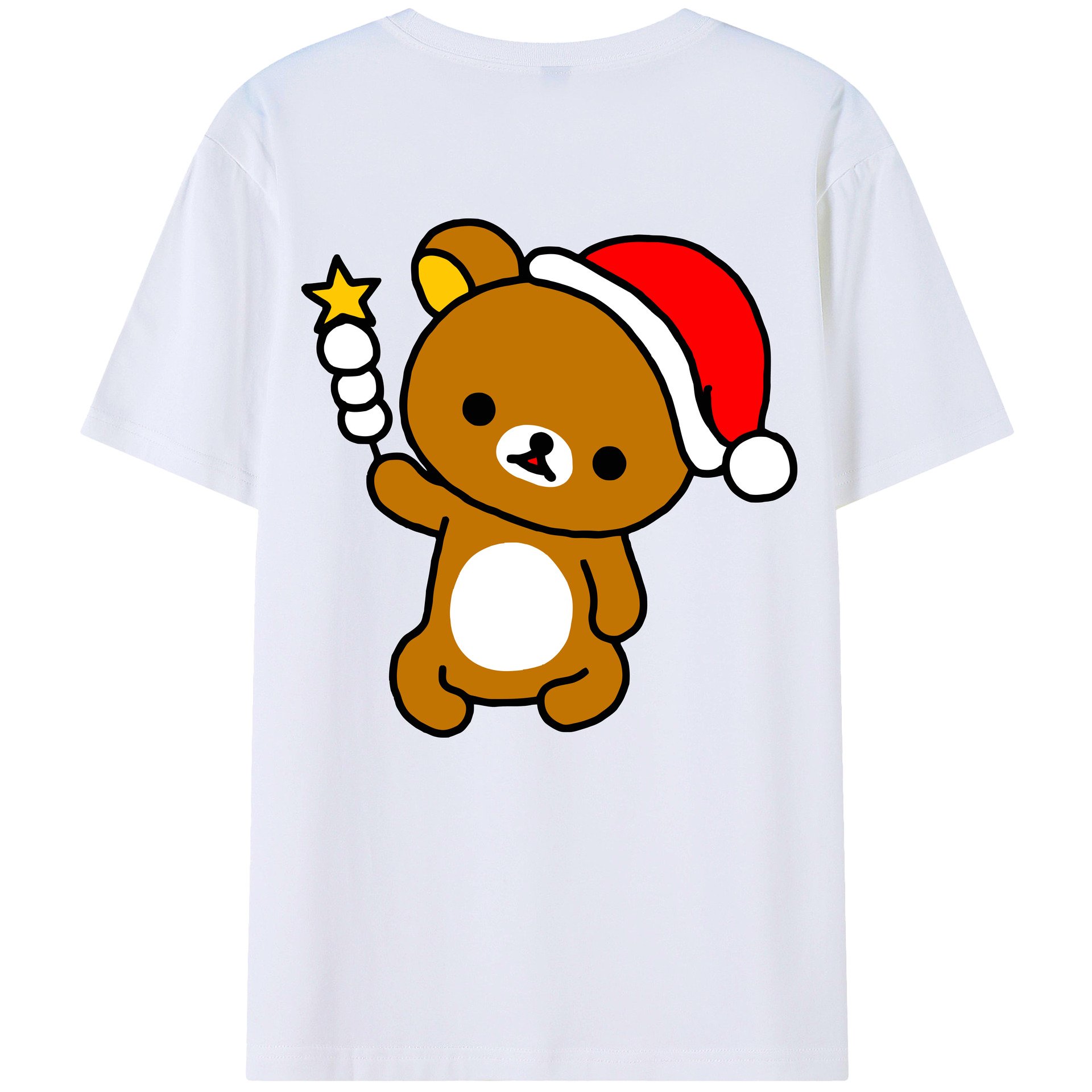 （画像用） リラックマ リラックマ キイロイトリ Rilakkuma Korilakkuma Kiiroitori 綿100％半袖Tシャツ（背面プリント）