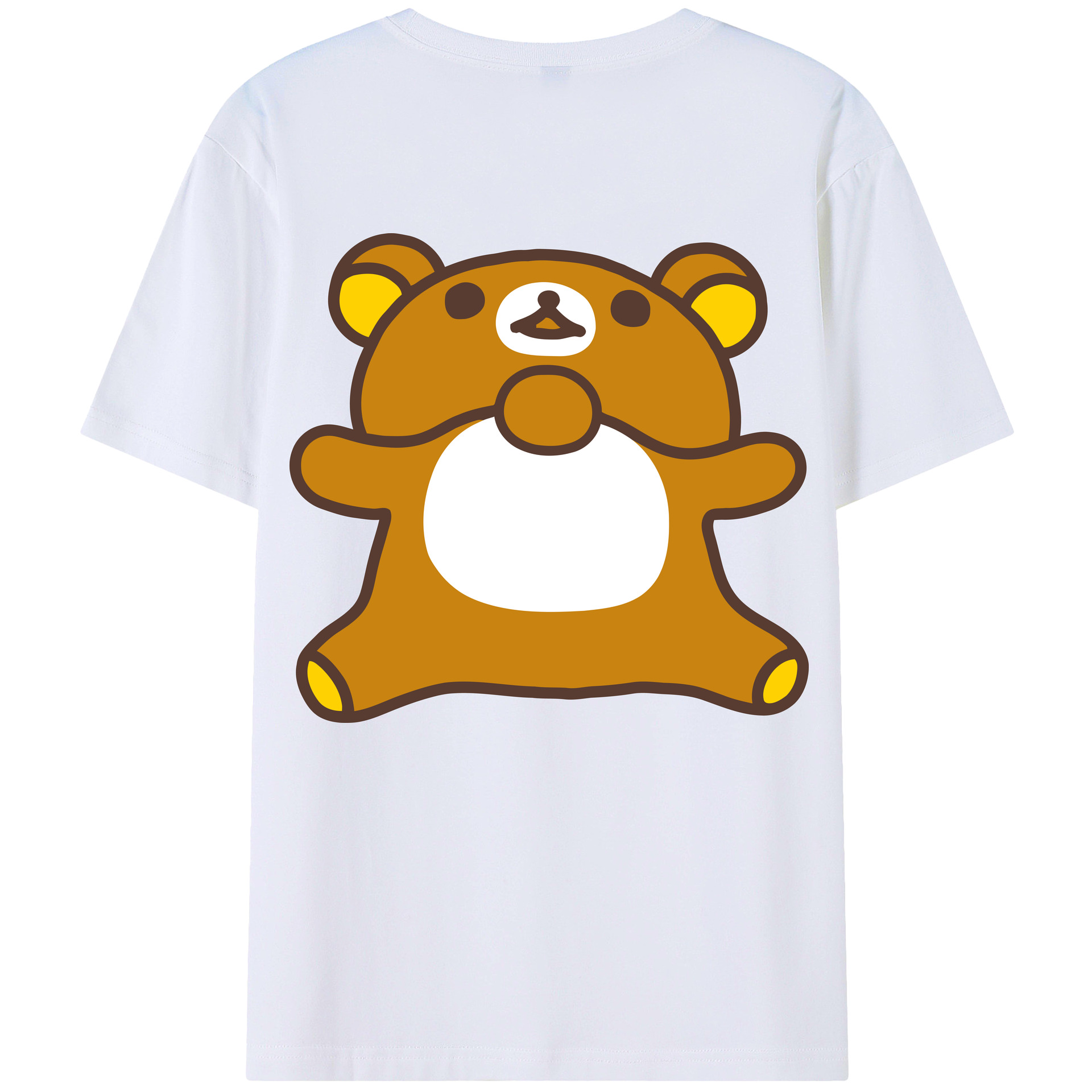 （画像用） リラックマ リラックマ キイロイトリ Rilakkuma Korilakkuma Kiiroitori 綿100％半袖Tシャツ（背面プリント）