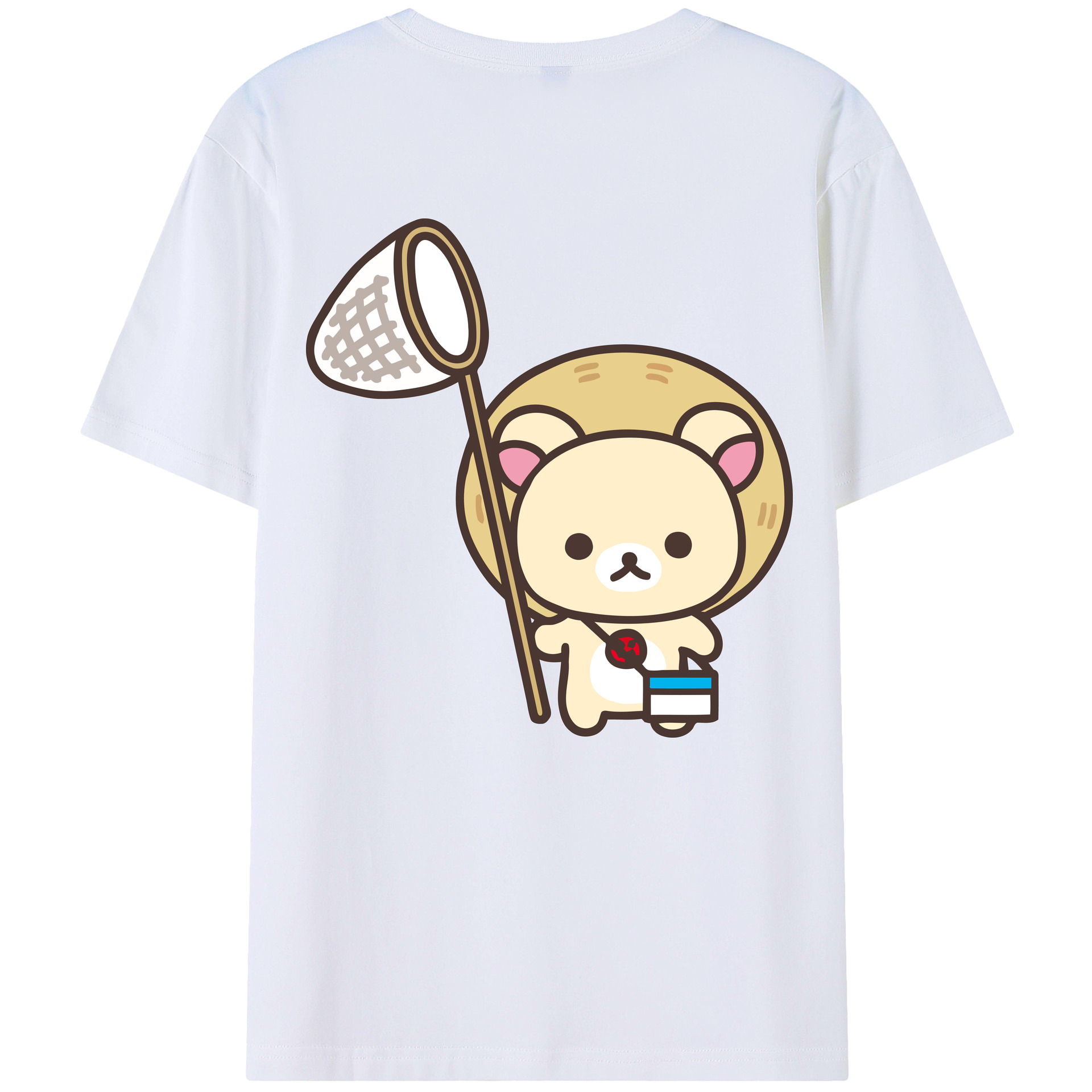 （画像用） リラックマ リラックマ キイロイトリ Rilakkuma Korilakkuma Kiiroitori 綿100％半袖Tシャツ（背面プリント）