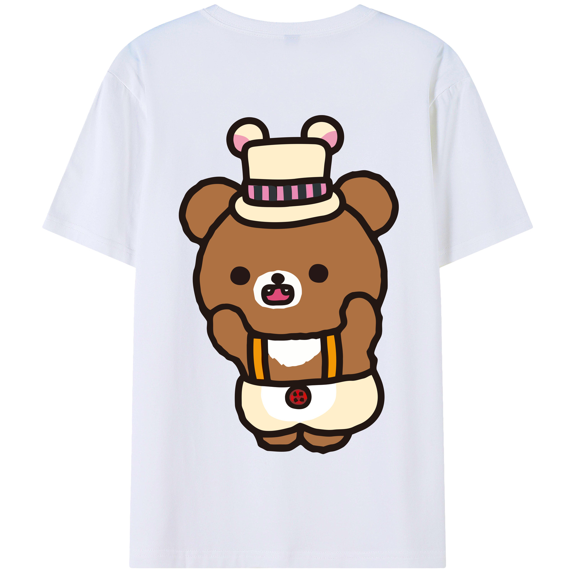 （画像用） リラックマ リラックマ キイロイトリ Rilakkuma Korilakkuma Kiiroitori 綿100％半袖Tシャツ（背面プリント）