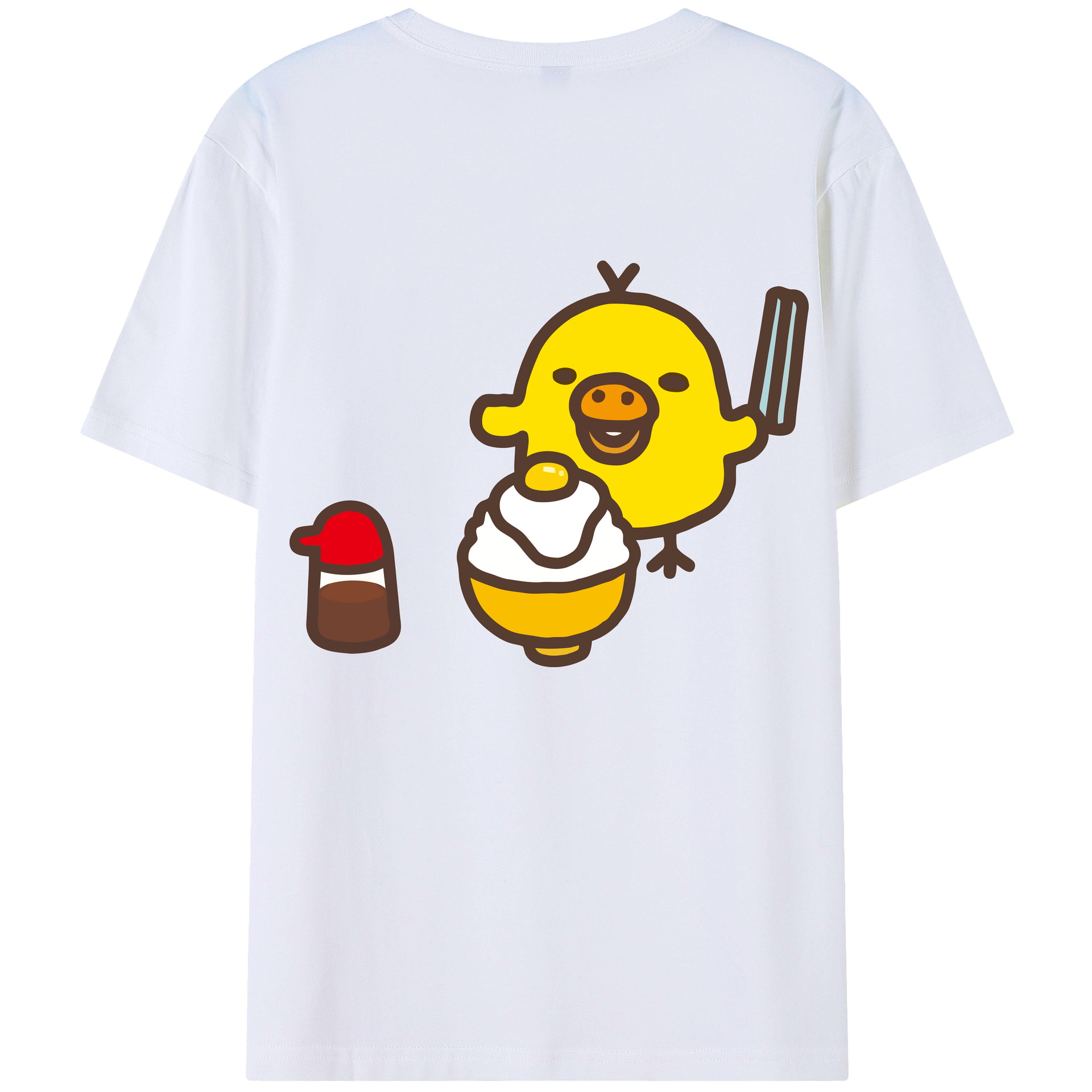 （画像用） リラックマ リラックマ キイロイトリ Rilakkuma Korilakkuma Kiiroitori 綿100％半袖Tシャツ（背面プリント）