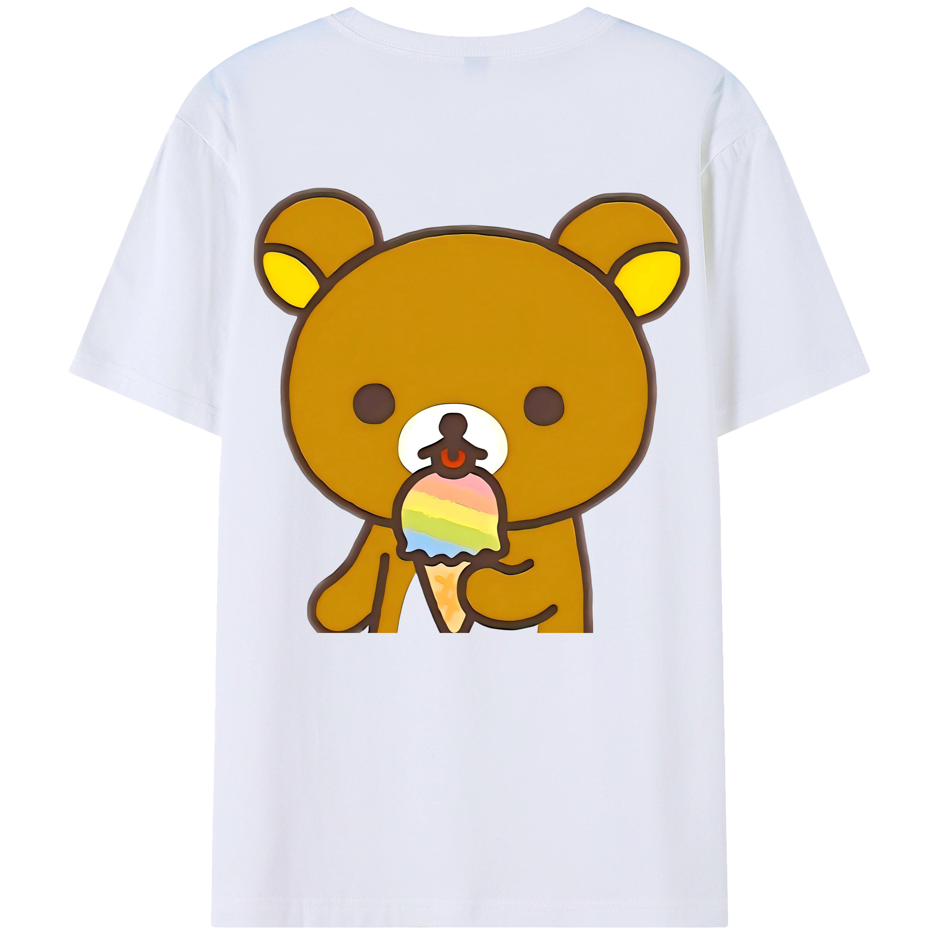 （画像用） リラックマ リラックマ キイロイトリ Rilakkuma Korilakkuma Kiiroitori 綿100％半袖Tシャツ（背面プリント）
