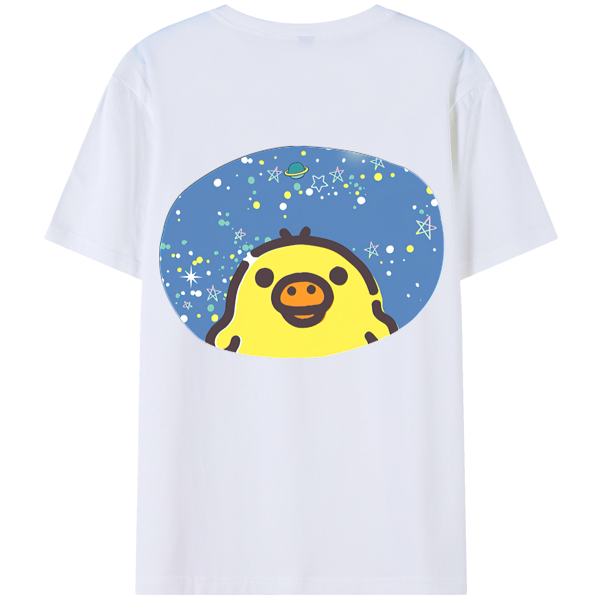 （画像用） リラックマ リラックマ キイロイトリ Rilakkuma Korilakkuma Kiiroitori 綿100％半袖Tシャツ（背面プリント）