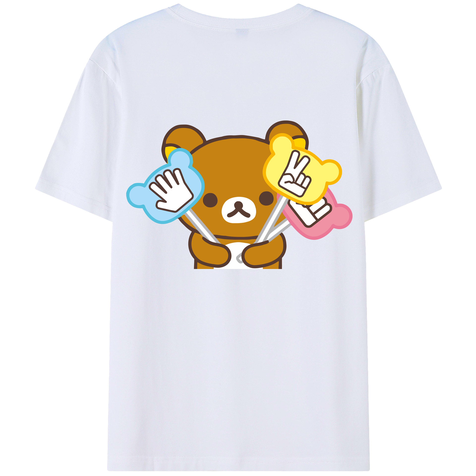 （画像用） リラックマ リラックマ キイロイトリ Rilakkuma Korilakkuma Kiiroitori 綿100％半袖Tシャツ（背面プリント）