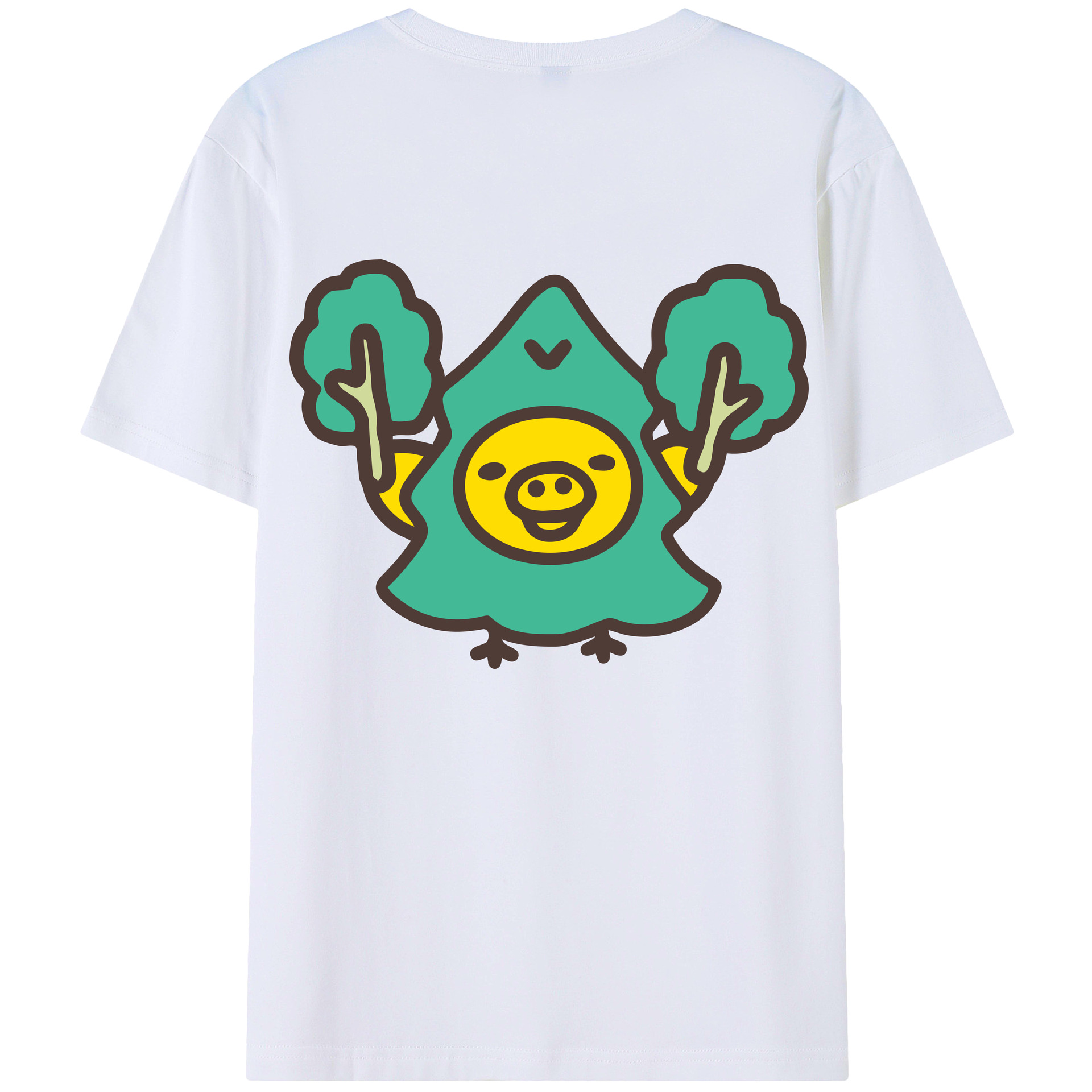 （画像用） リラックマ リラックマ キイロイトリ Rilakkuma Korilakkuma Kiiroitori 綿100％半袖Tシャツ（背面プリント）
