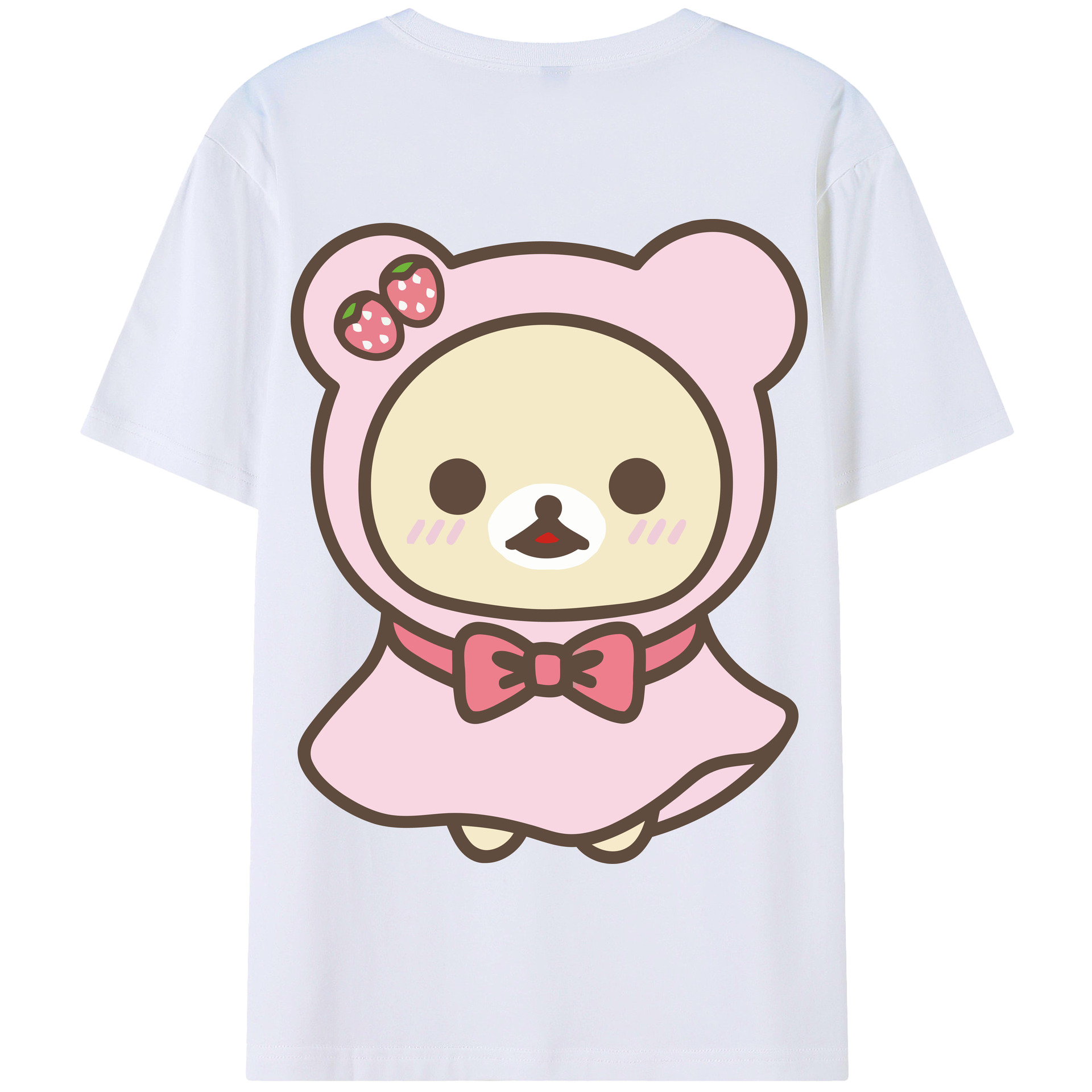 （画像用） リラックマ リラックマ キイロイトリ Rilakkuma Korilakkuma Kiiroitori 綿100％半袖Tシャツ（背面プリント）