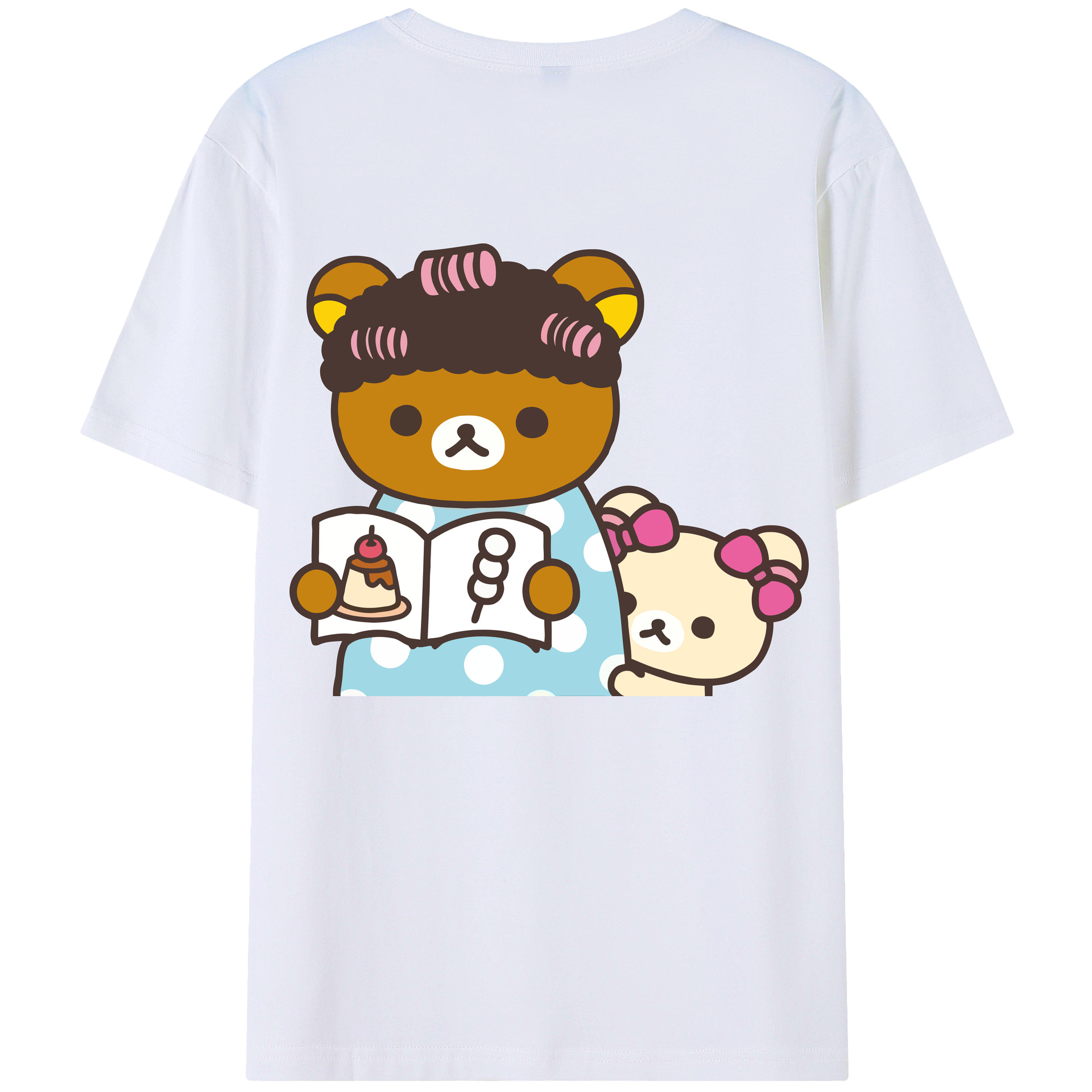 （画像用） リラックマ リラックマ キイロイトリ Rilakkuma Korilakkuma Kiiroitori 綿100％半袖Tシャツ（背面プリント）