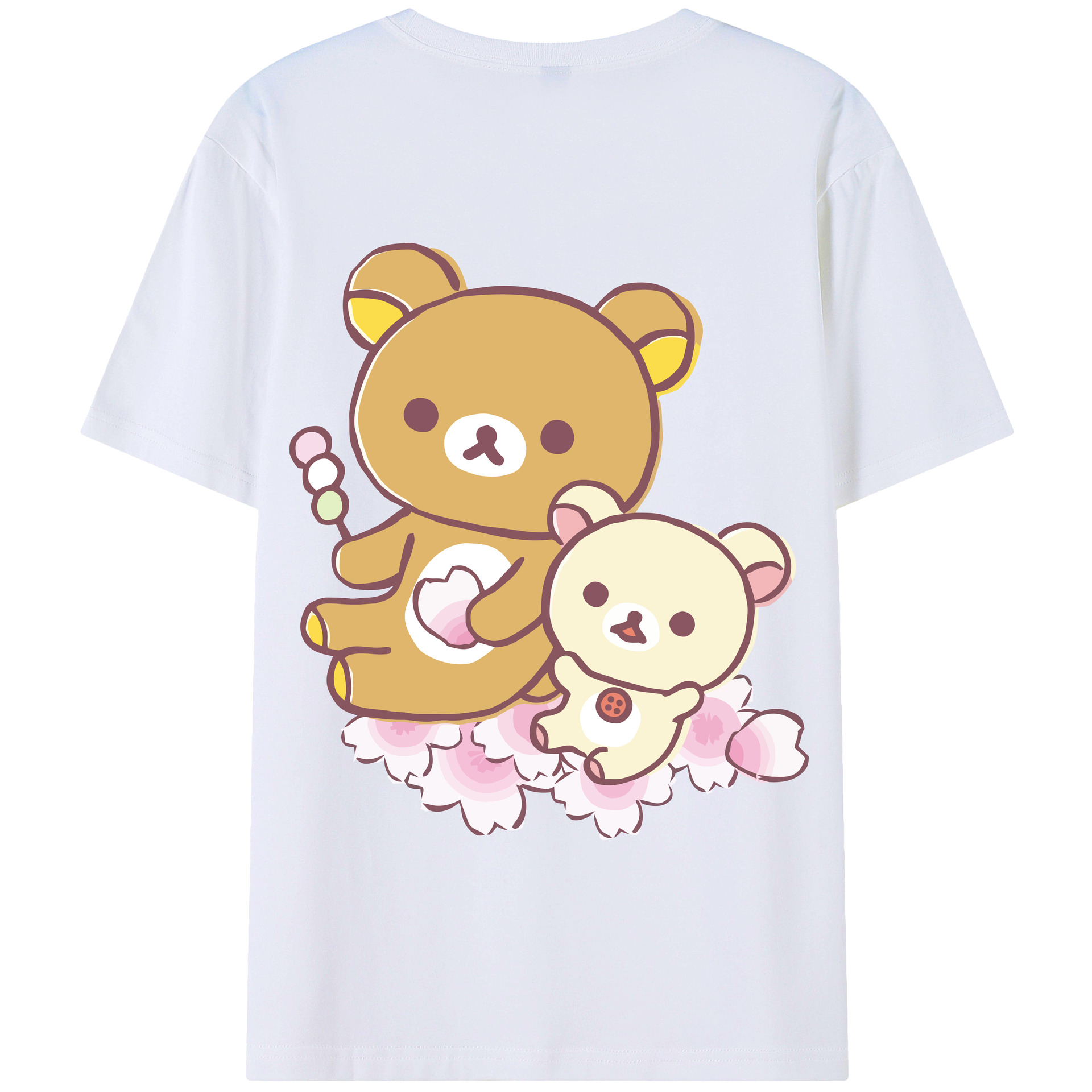 （画像用） リラックマ リラックマ キイロイトリ Rilakkuma Korilakkuma Kiiroitori 綿100％半袖Tシャツ（背面プリント）