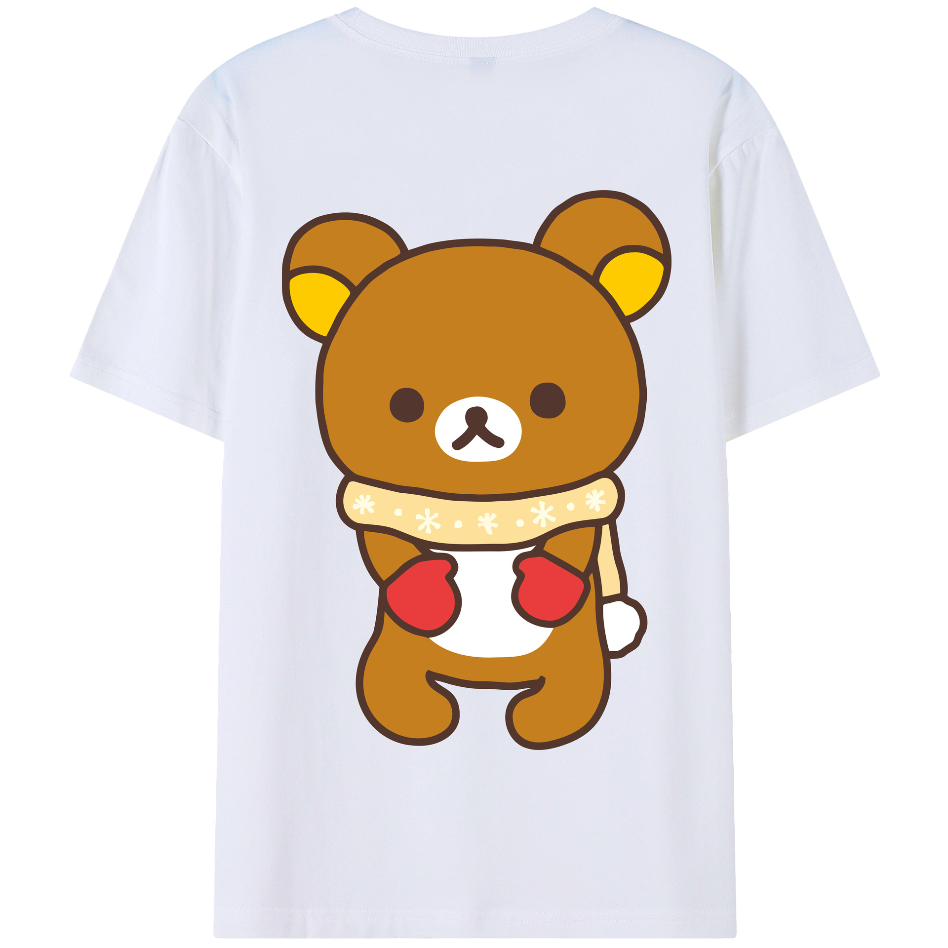 （画像用） リラックマ リラックマ キイロイトリ Rilakkuma Korilakkuma Kiiroitori 綿100％半袖Tシャツ（背面プリント）