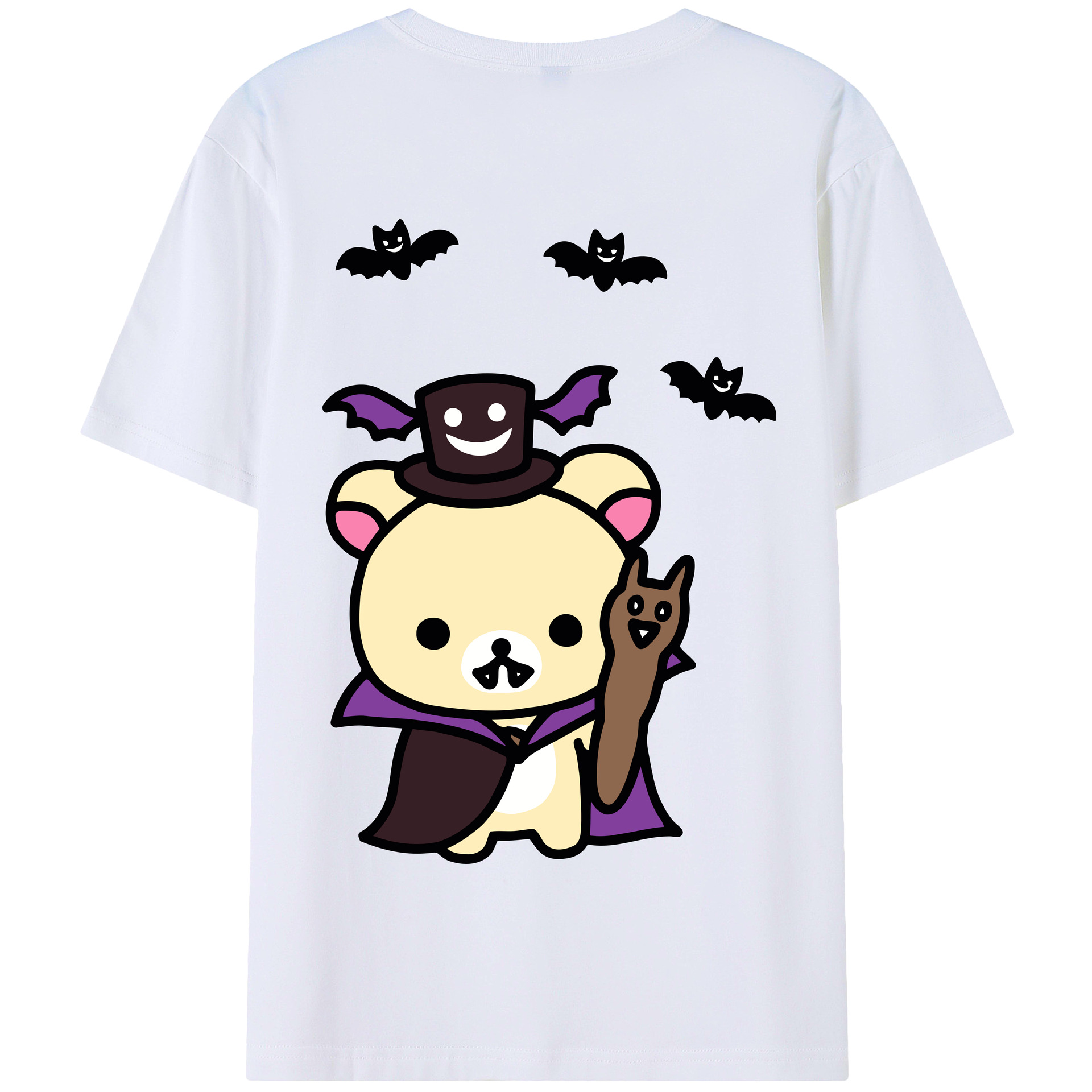 （画像用） リラックマ リラックマ キイロイトリ Rilakkuma Korilakkuma Kiiroitori 綿100％半袖Tシャツ（背面プリント）