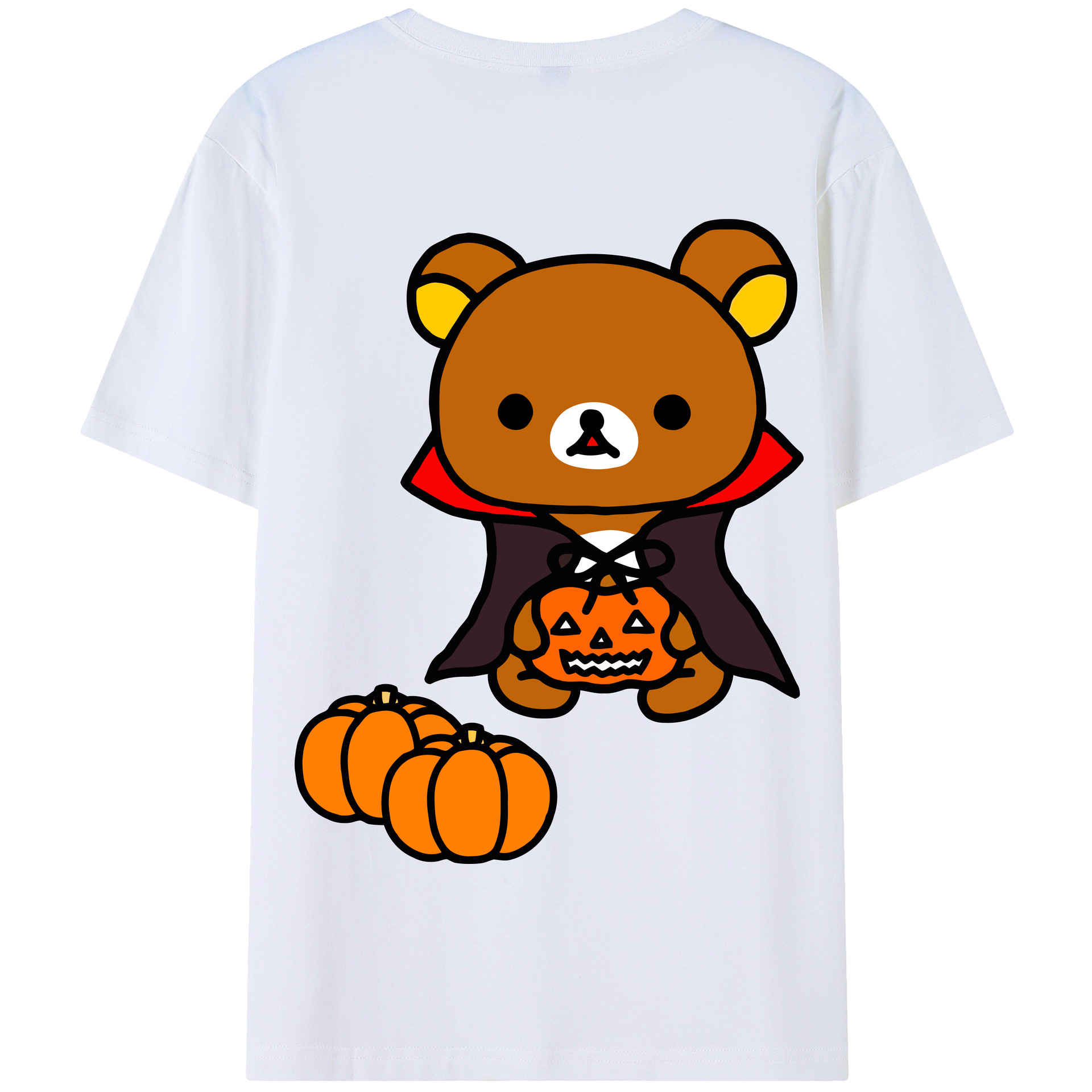 （画像用） リラックマ リラックマ キイロイトリ Rilakkuma Korilakkuma Kiiroitori 綿100％半袖Tシャツ（背面プリント）